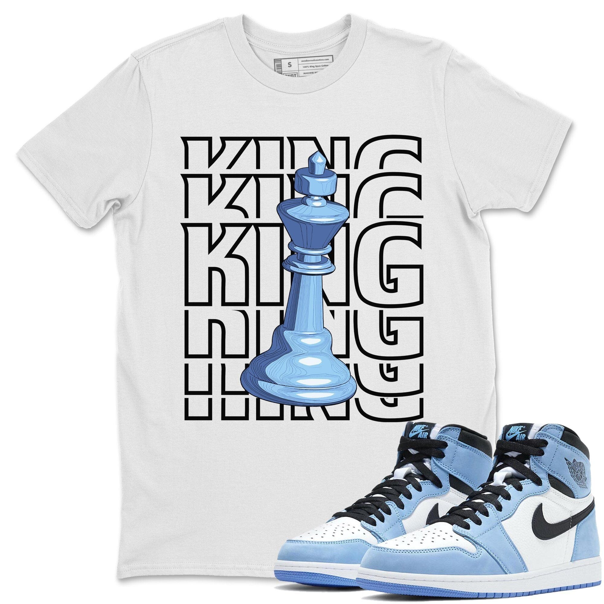 Jordan 1 University Blue Shirt To Match Jordans King Sneaker Tees Jordan 1 University Blue Drip Gear Zone Sneaker Matching Clothing Unisex Shirts