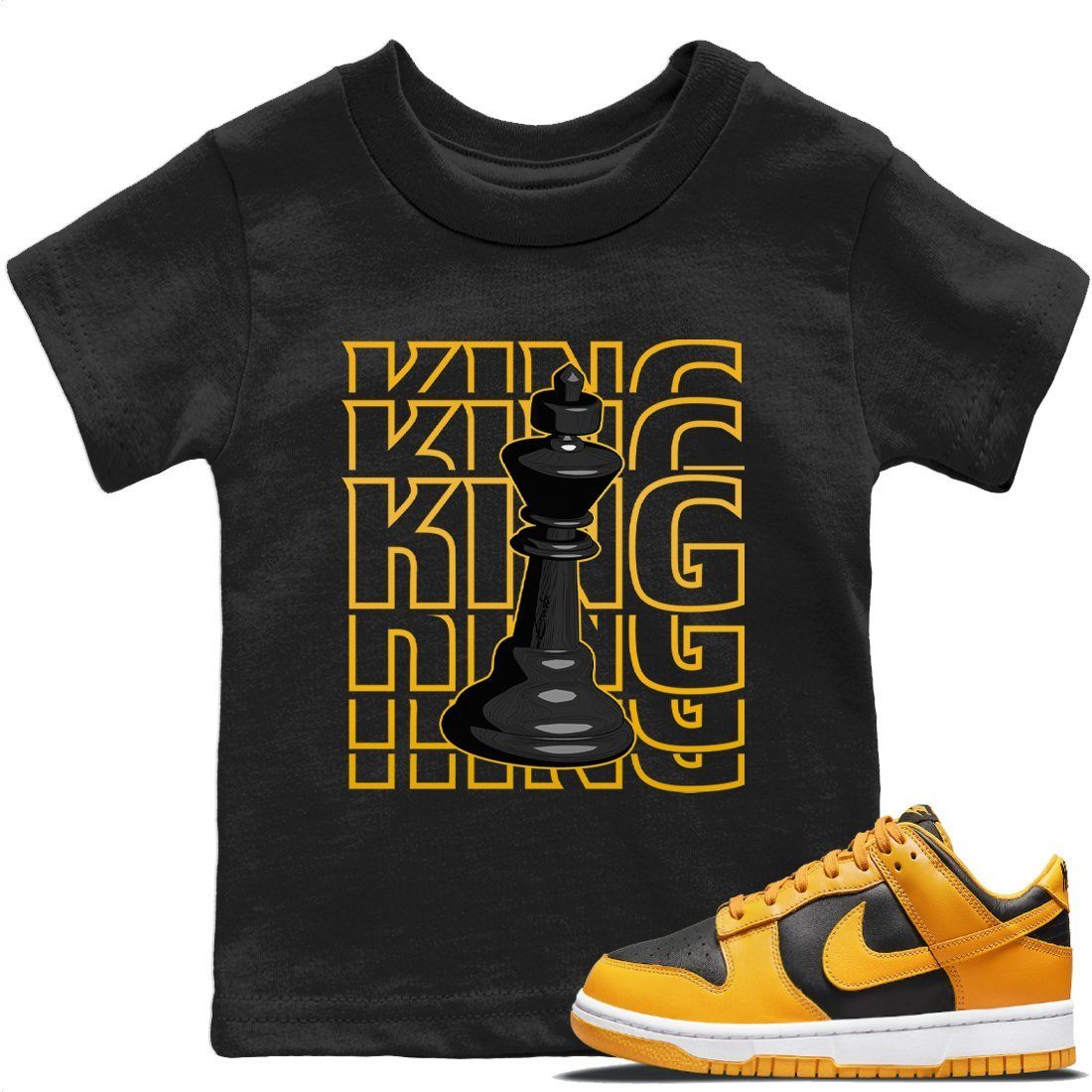 Dunk Championship Goldenrod Sneaker Match Tees King Sneaker Tees Dunk Championship Goldenrod Jordan to match sneaker T-Shirt Kids Shirts