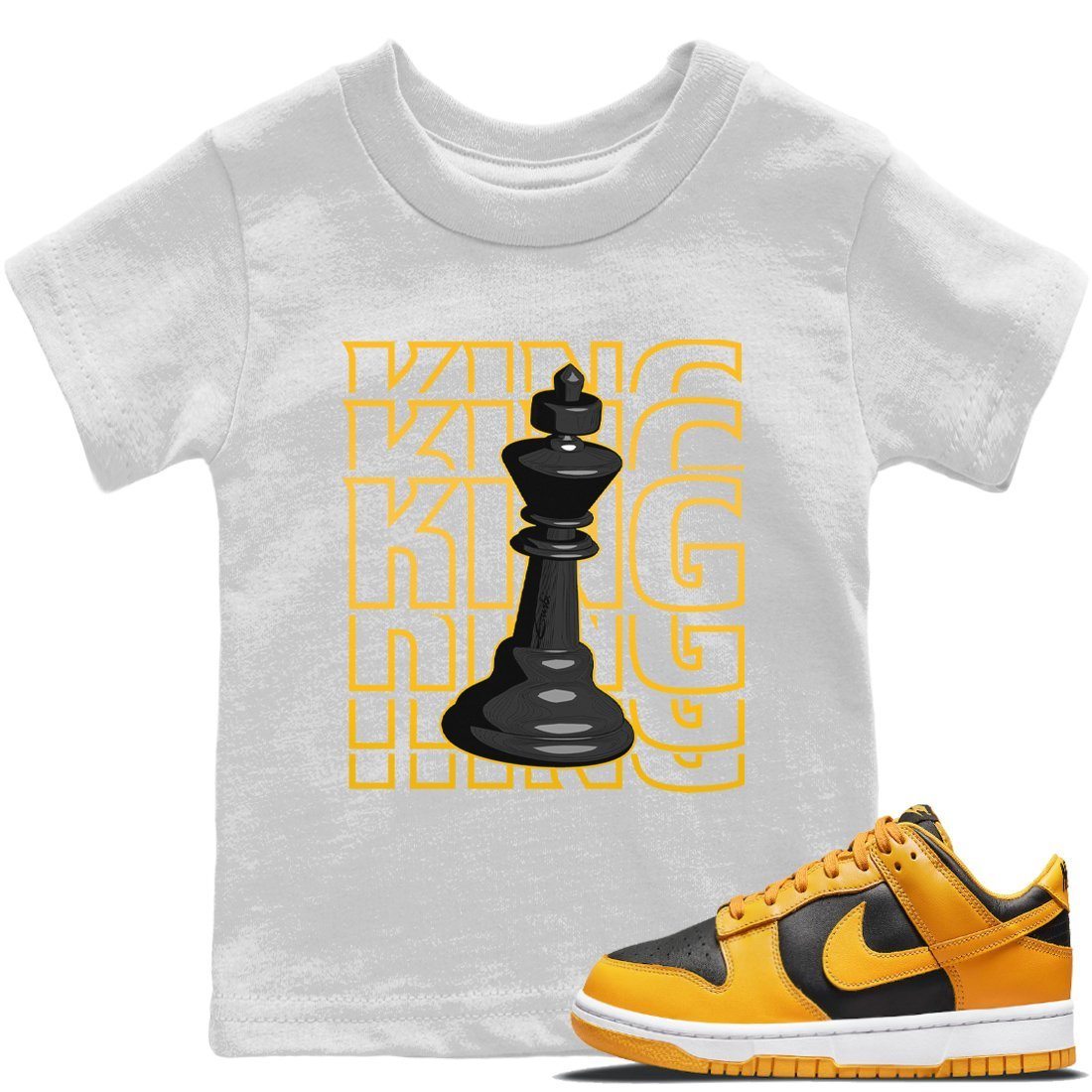 Dunk Championship Goldenrod Sneaker Match Tees King Sneaker Tees Dunk Championship Goldenrod Jordan to match sneaker T-Shirt Kids Shirts