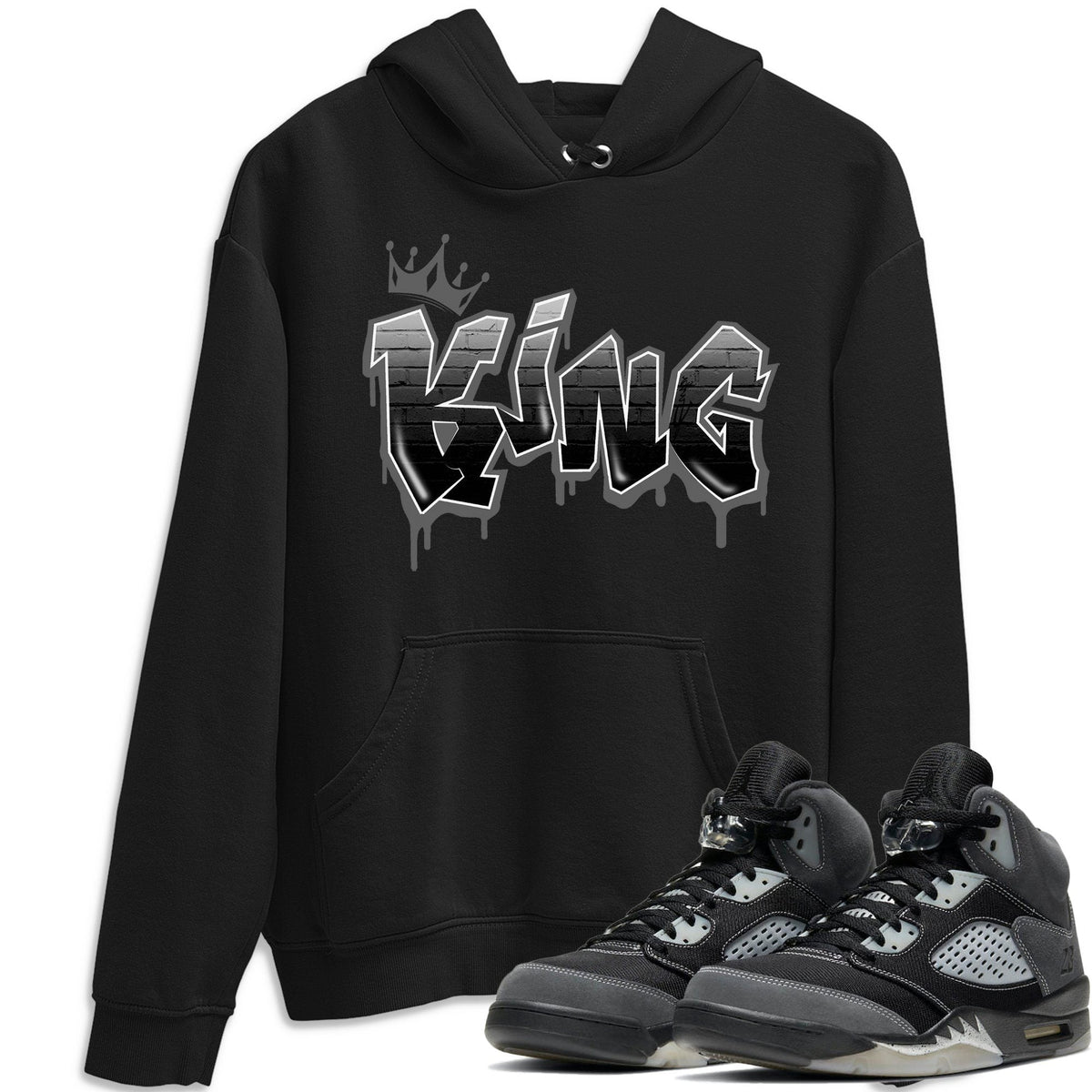 Jordan 5 Anthracite Shirt To Match Jordans King Graffiti Sneaker Tees Jordan 5 Anthracite Drip Gear Zone Sneaker Matching Clothing Unisex Shirts