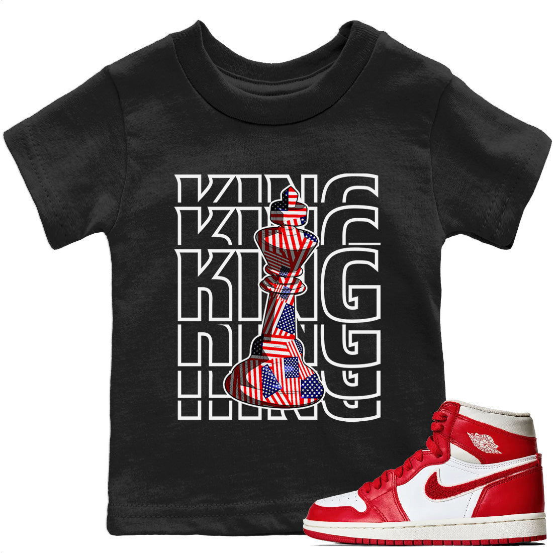 Jordan 1 Newstalgia Sneaker Matching T-Shirt King Sneaker Tees Jordan 1 Newstalgia Sneaker Release Tees Kids Shirts