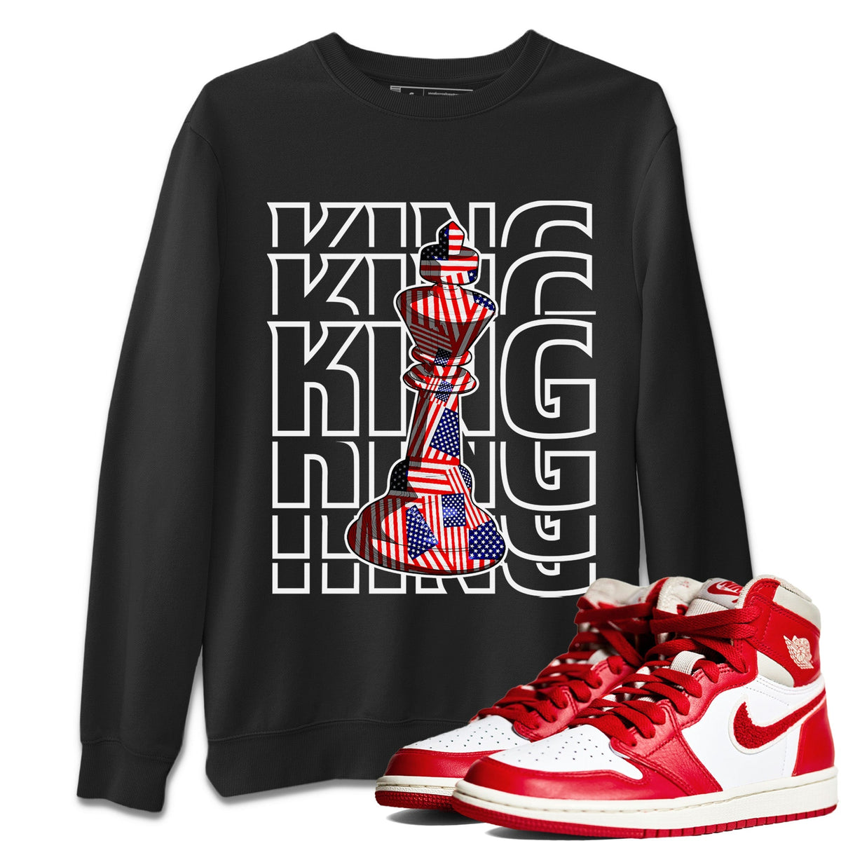 Jordan 1 Newstalgia Sneaker Matching T-Shirt King Sneaker Tees Jordan 1 Newstalgia Sneaker Release Tees Crew Neck Tees