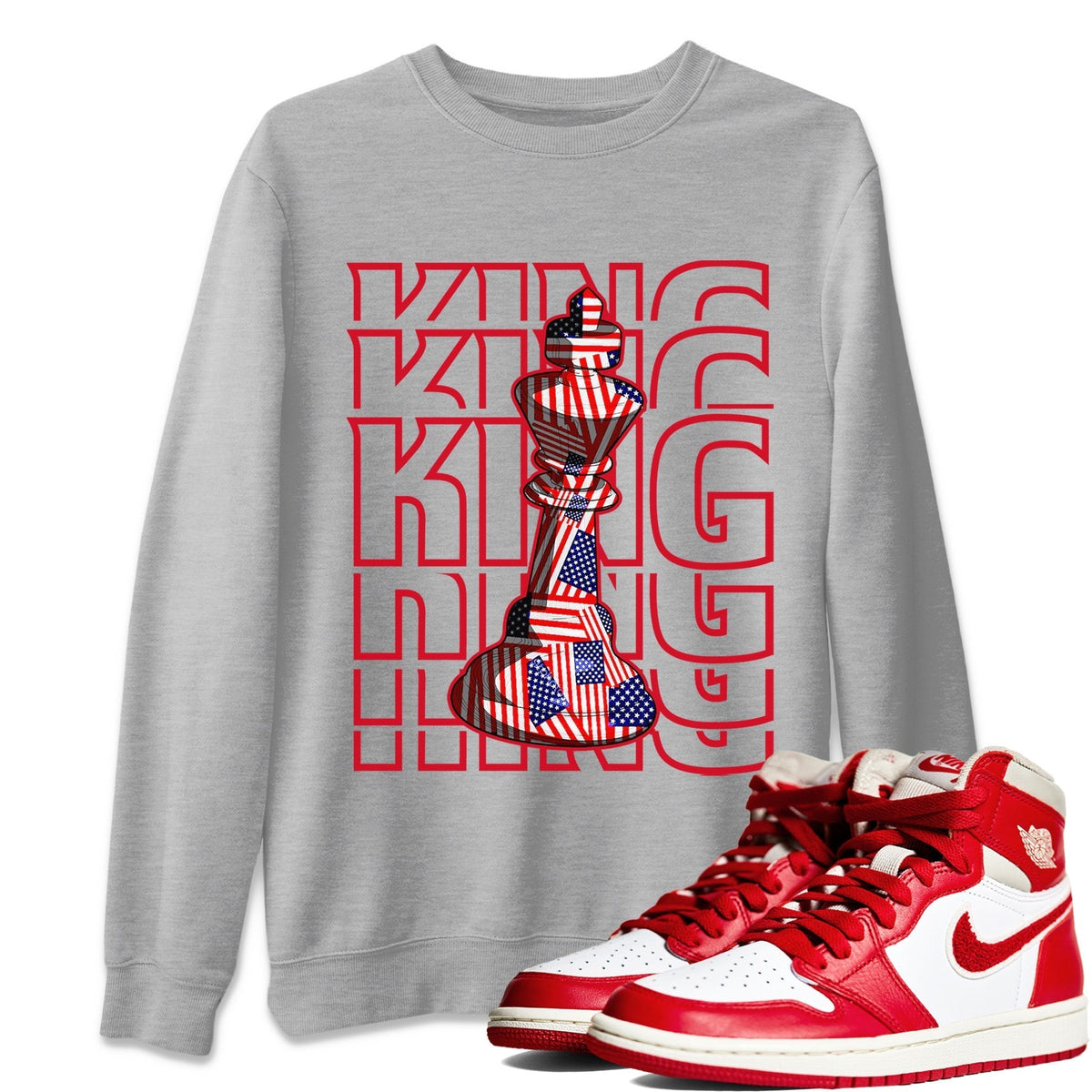 Jordan 1 Newstalgia Sneaker Matching T-Shirt King Sneaker Tees Jordan 1 Newstalgia Sneaker Release Tees Crew Neck Tees
