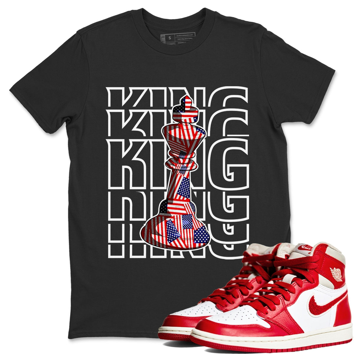 Jordan 1 Newstalgia Sneaker Matching T-Shirt King Sneaker Tees Jordan 1 Newstalgia Sneaker Release Tees Crew Neck Tees