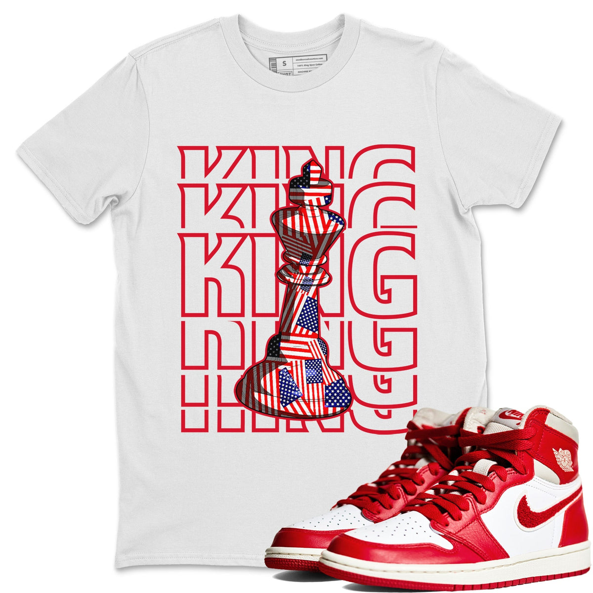 Jordan 1 Newstalgia Sneaker Matching T-Shirt King Sneaker Tees Jordan 1 Newstalgia Sneaker Release Tees Crew Neck Tees