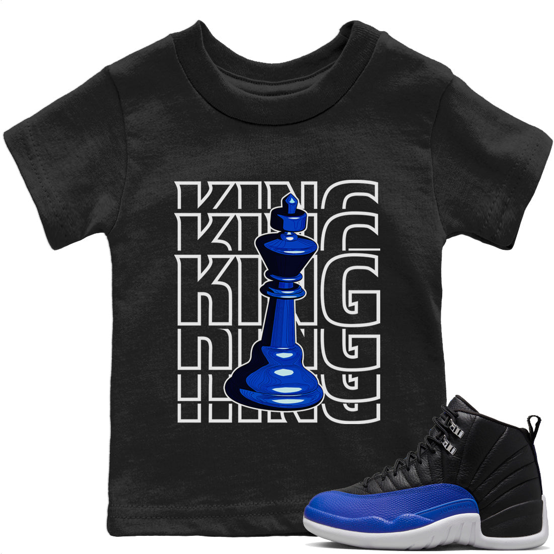 Jordan 12 Hyper Royal Sneaker Matching T-Shirt King Sneaker Tees Jordan 12 Hyper Royal Sneaker Release Tees Kids Shirts