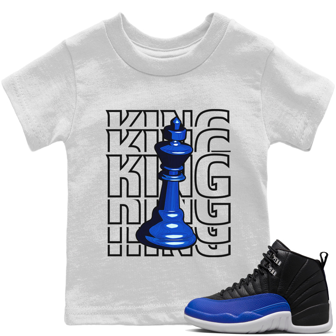 Jordan 12 Hyper Royal Sneaker Matching T-Shirt King Sneaker Tees Jordan 12 Hyper Royal Sneaker Release Tees Kids Shirts