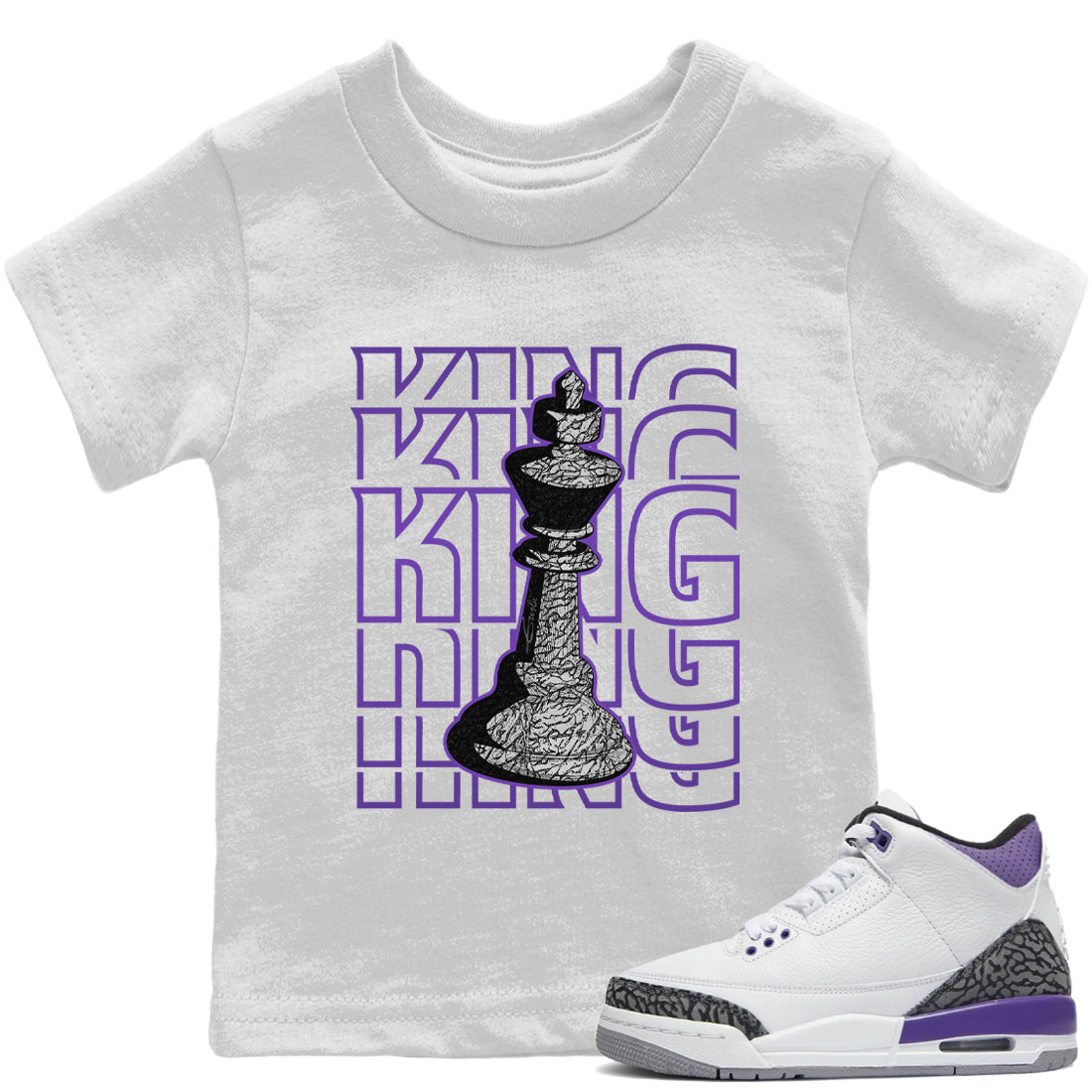 Jordan 3 Dark Iris Sneaker Matching T-Shirt King Sneaker Tees Jordan 3 Dark Iris Sneaker Release Tees Kids Shirts