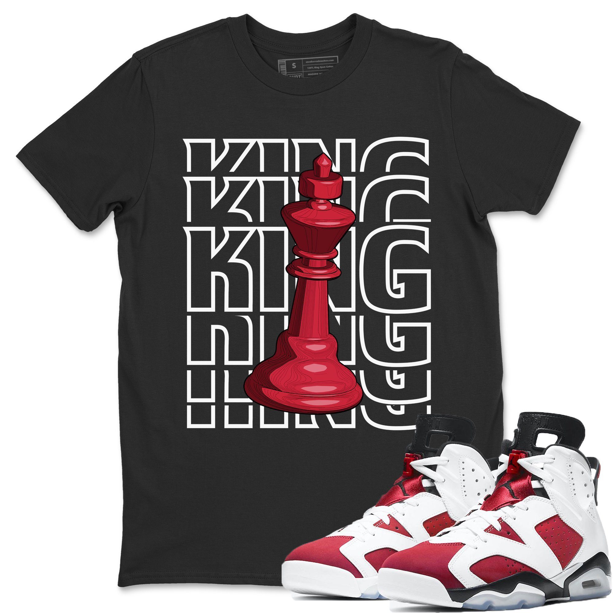 Jordan 6 Carmine Shirt To Match Jordans King Sneaker Tees Jordan 6 Carmine Drip Gear Zone Sneaker Matching Clothing Unisex Shirts