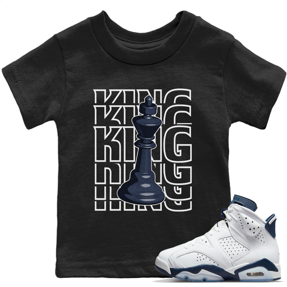 Jordan 6 Midnight Navy Sneaker Matching T-Shirt King Sneaker Tees Jordan 6 Midnight Navy Sneaker Release Tees Kids Shirts
