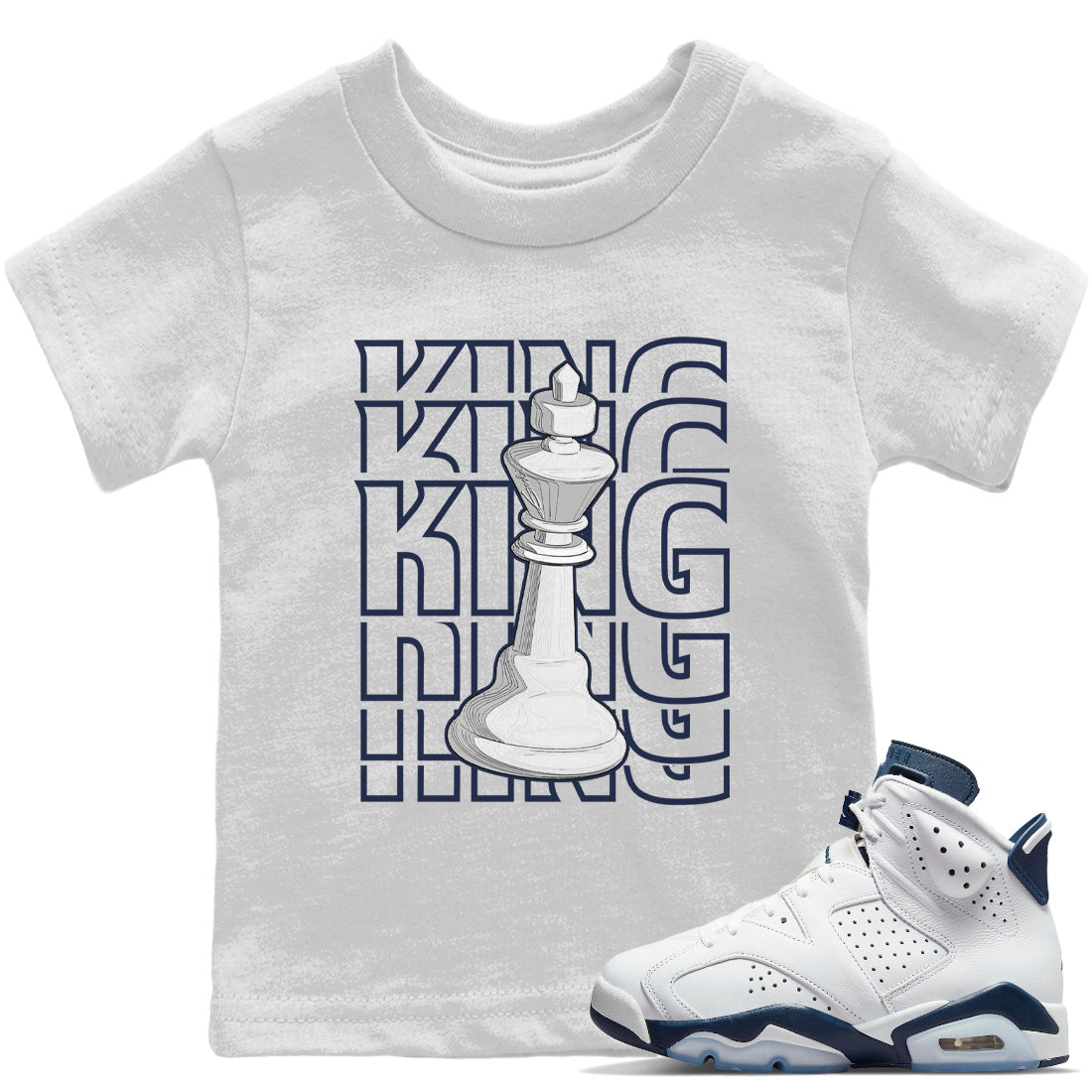 Jordan 6 Midnight Navy Sneaker Matching T-Shirt King Sneaker Tees Jordan 6 Midnight Navy Sneaker Release Tees Kids Shirts