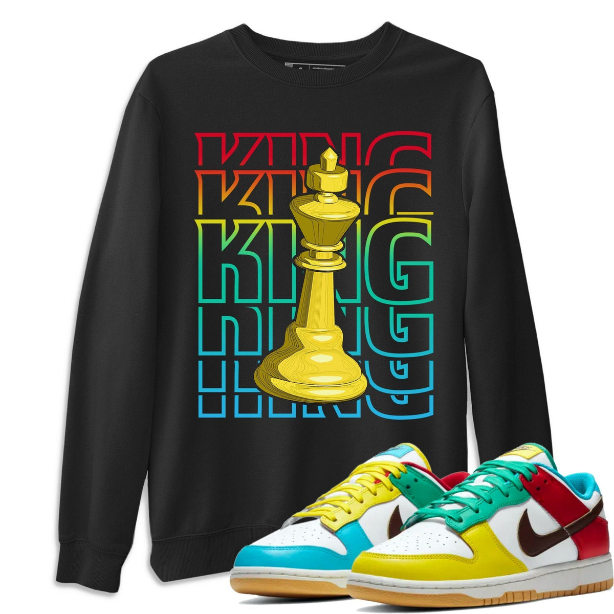 Dunk Free 99 White Sneaker Match Tees King Sneaker Tees Dunk Free 99 White Jordan to match sneaker T-Shirt Crew Neck Shirts