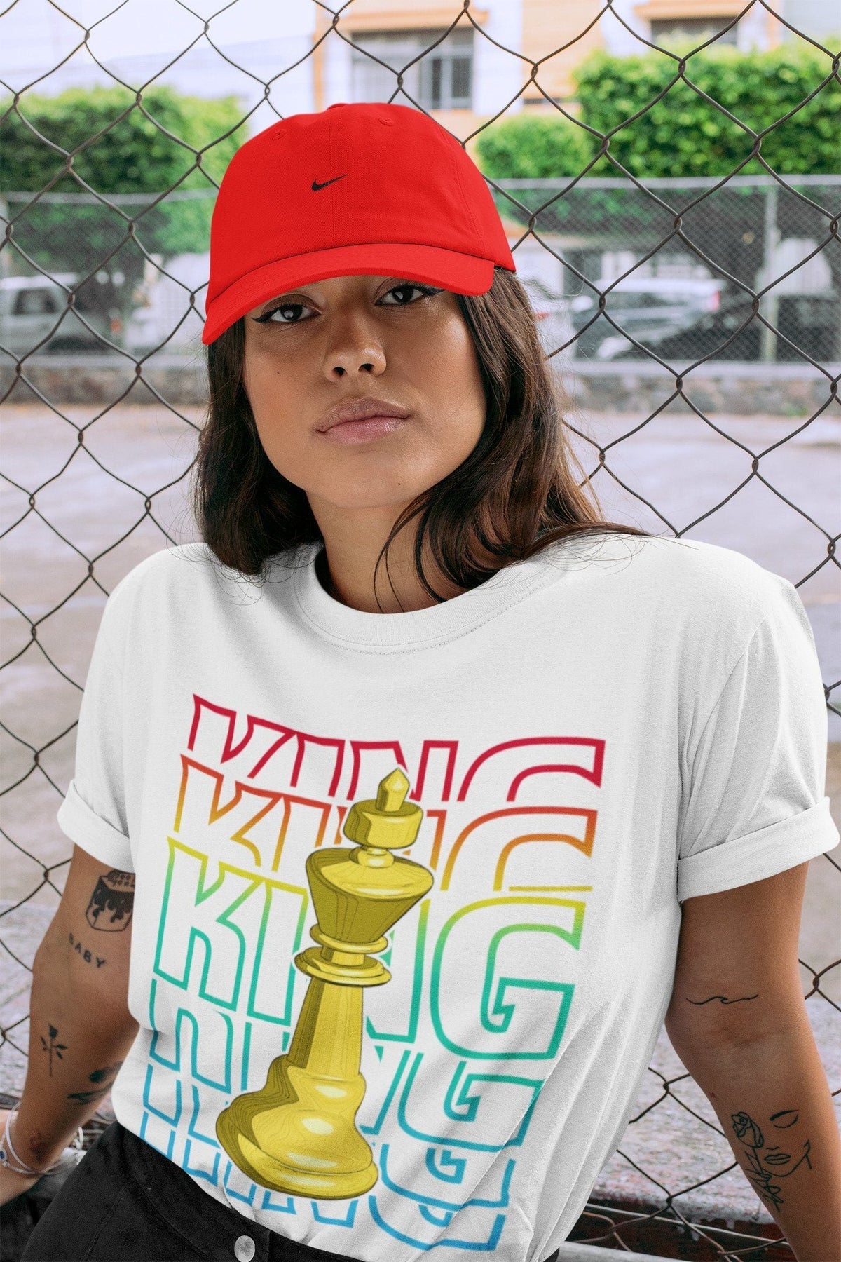 Dunk Free 99 White Sneaker Match Tees King Sneaker Tees Dunk Free 99 White Jordan to match sneaker T-Shirt Crew Neck Shirts