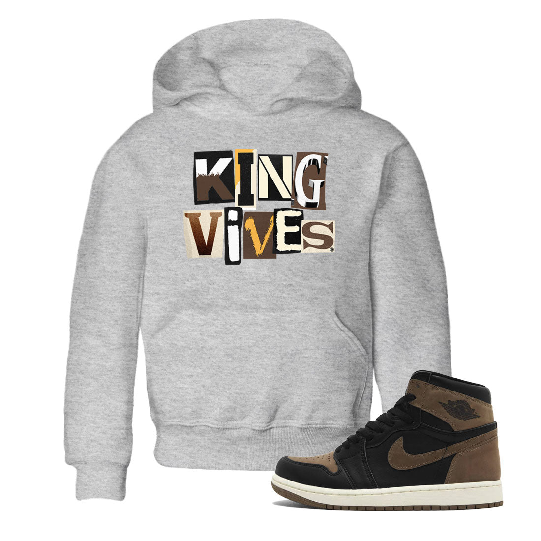 Jordan 1s Palomino shirt to match jordans King Vibes Streetwear Sneaker Shirt Air Jordan 1 Palomino Drip Gear Zone Sneaker Matching Clothing Baby Toddler Heather Grey 1 T-Shirt