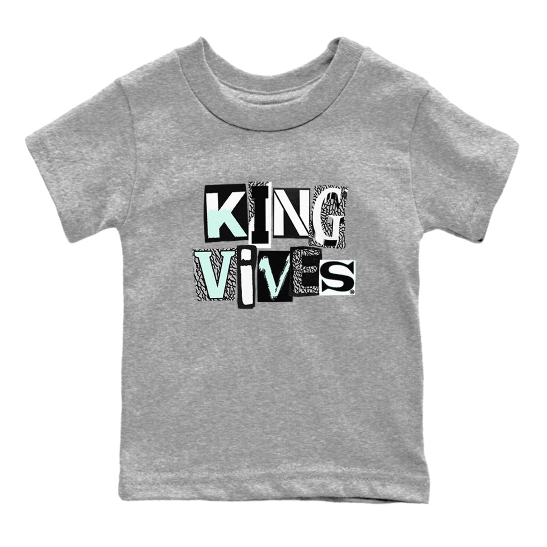 3s Green Glow shirt to match jordans King Vibes sneaker tees Air Jordan 3 Green Glow Drip Gear Zone baby toddler Heather Grey 2 cotton Shirt