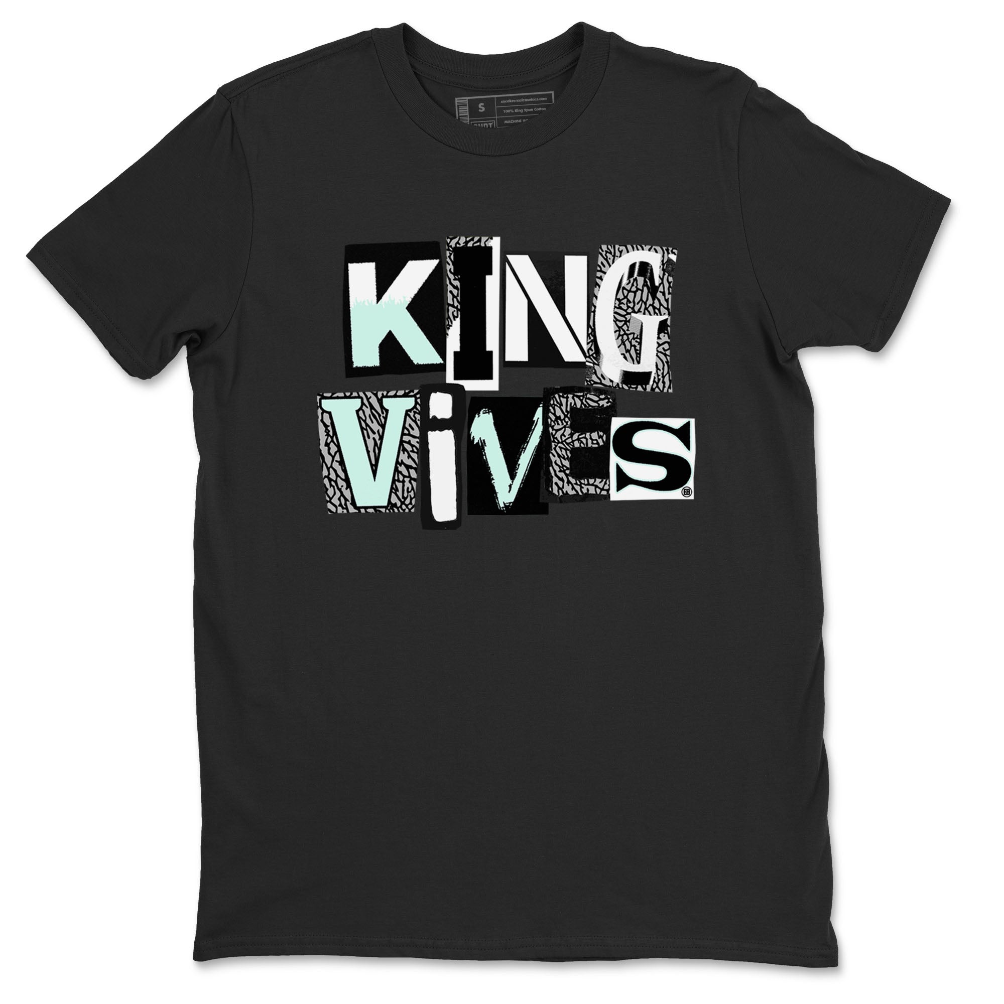 3s Green Glow shirt to match jordans King Vibes sneaker tees Air Jordan 3 Green Glow Drip Gear Zone unisex cotton Black 2 crew neck shirt