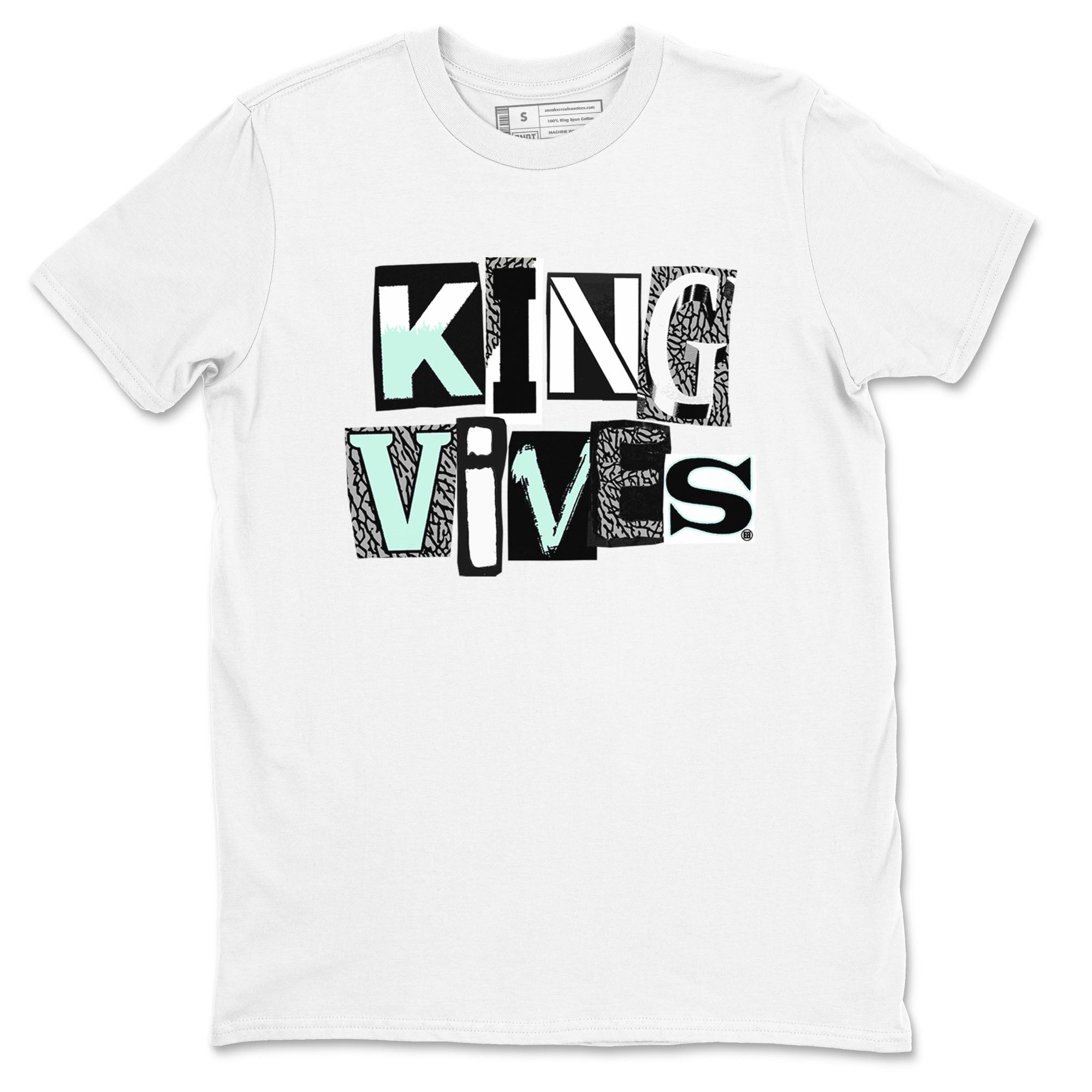 3s Green Glow shirt to match jordans King Vibes sneaker tees Air Jordan 3 Green Glow Drip Gear Zone unisex cotton White 2 crew neck shirt