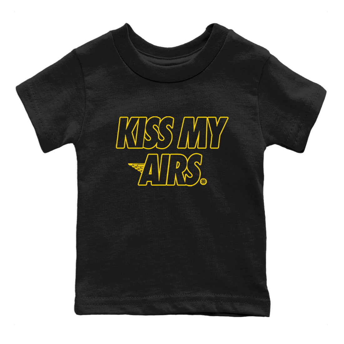 Air Jordan 4 Thunder Sneaker Match Tees Kiss My Airs Streetwear Sneaker Shirt Air Jordan 4 Retro Thunder Sneaker Release Tees Kids Shirts Black 2