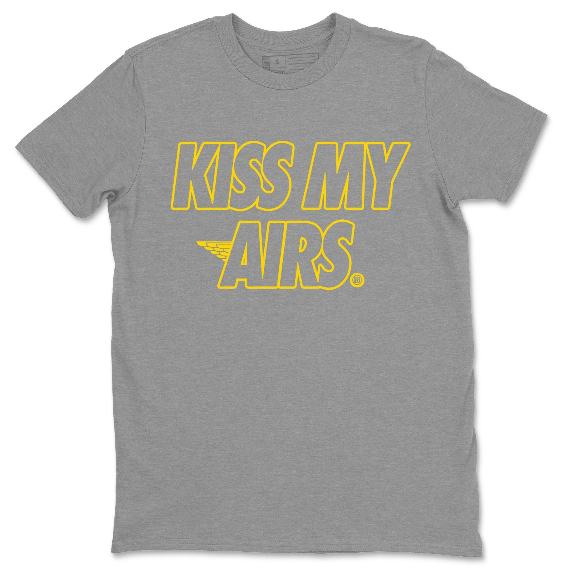 Air Jordan 4 Thunder Sneaker Match Tees Kiss My Airs Streetwear Sneaker Shirt Air Jordan 4 Retro Thunder Sneaker Release Tees Unisex Shirts Heather Grey 2