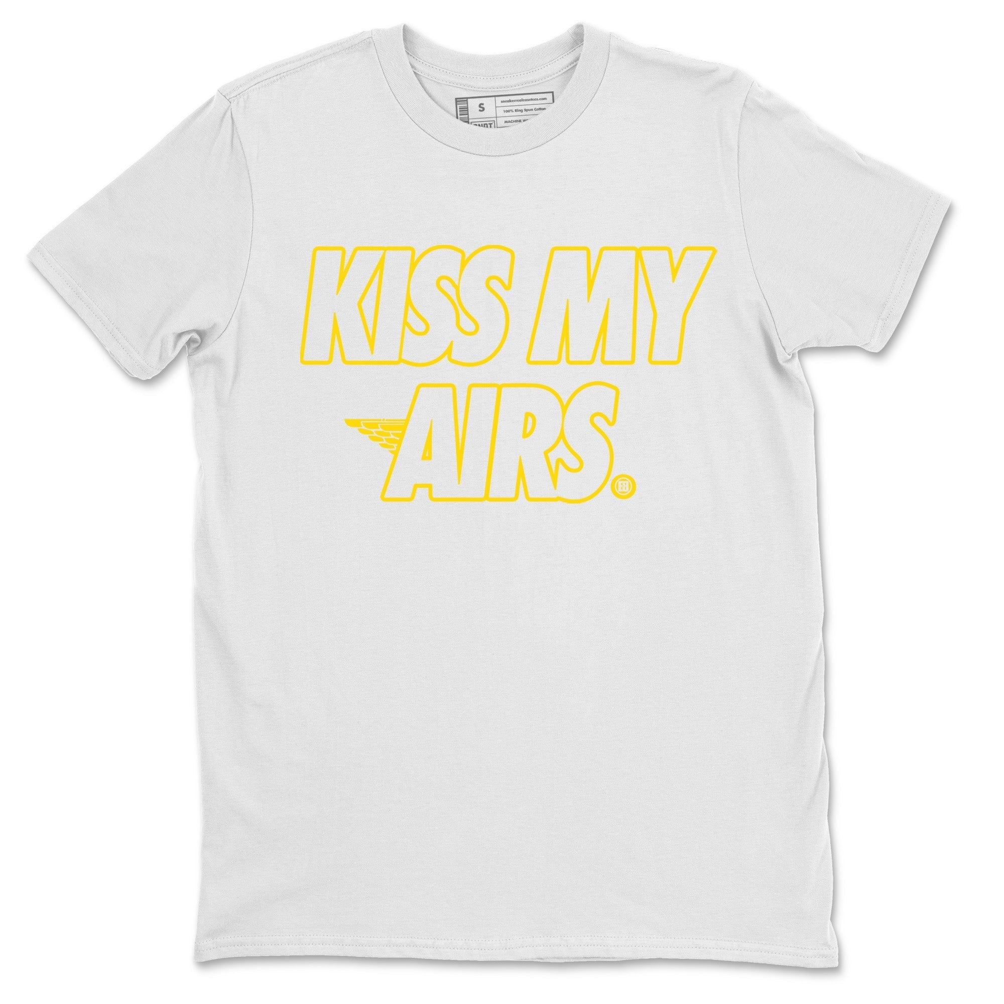 Air Jordan 4 Thunder Sneaker Match Tees Kiss My Airs Streetwear Sneaker Shirt Air Jordan 4 Retro Thunder Sneaker Release Tees Unisex Shirts White 2