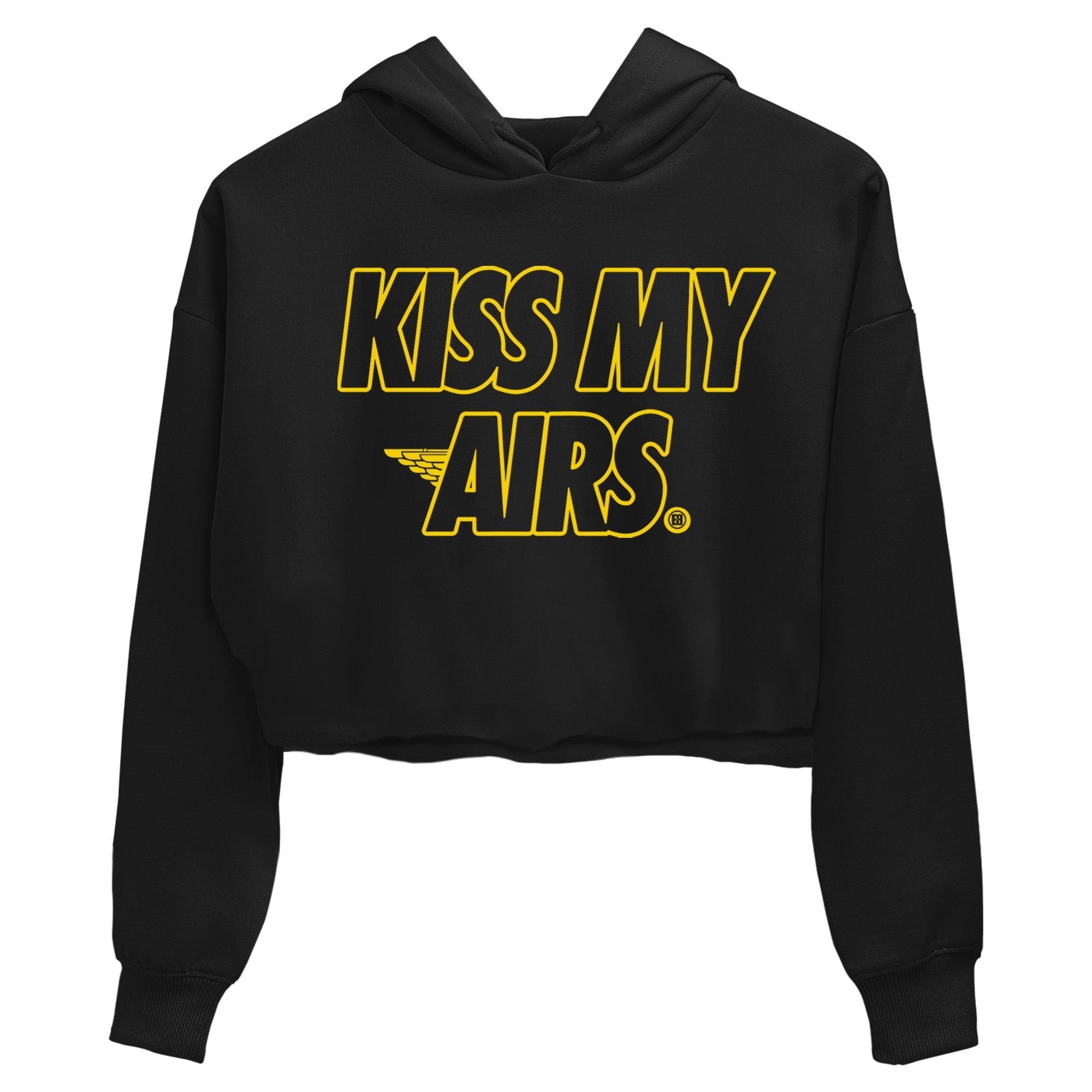 Air Jordan 4 Thunder Sneaker Match Tees Kiss My Airs Streetwear Sneaker Shirt Air Jordan 4 Retro Thunder Sneaker Release Tees Women's Shirts Black 2