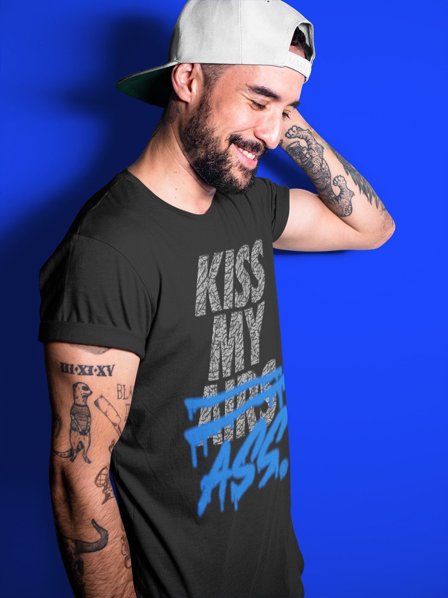 Jordan 3 Racer Blue Shirt To Match Jordans Kiss My Ass Sneaker Tees Jordan 3 Racer Blue Drip Gear Zone Sneaker Matching Clothing Unisex Shirts