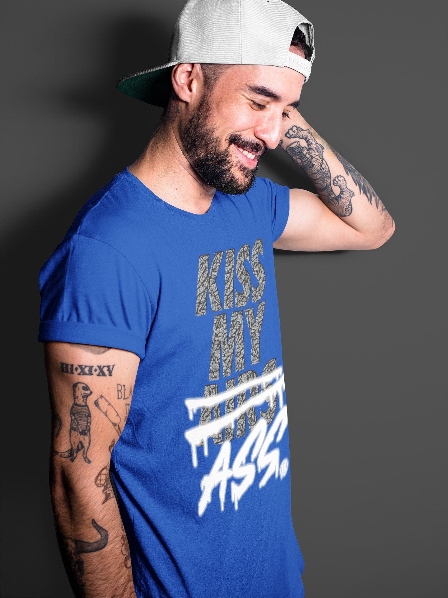 Jordan 3 Racer Blue Shirt To Match Jordans Kiss My Ass Sneaker Tees Jordan 3 Racer Blue Drip Gear Zone Sneaker Matching Clothing Unisex Shirts