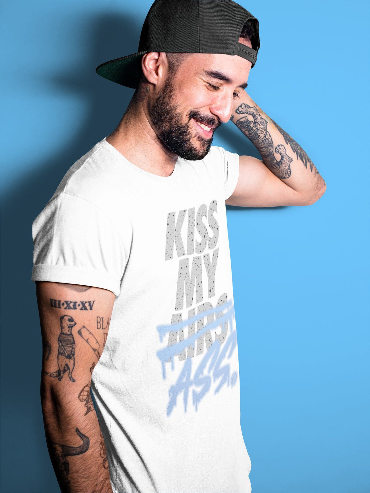 Jordan 4 University Blue Shirt To Match Jordans Kiss My Ass Sneaker Tees Jordan 4 University Blue Drip Gear Zone Sneaker Matching Clothing Unisex Shirts