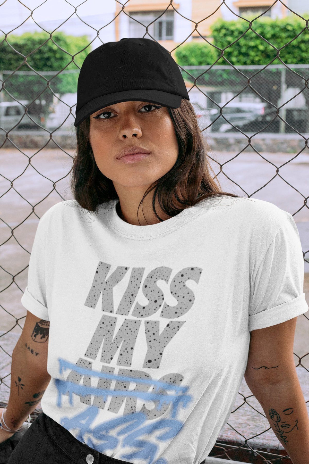 Jordan 4 University Blue Shirt To Match Jordans Kiss My Ass Sneaker Tees Jordan 4 University Blue Drip Gear Zone Sneaker Matching Clothing Unisex Shirts