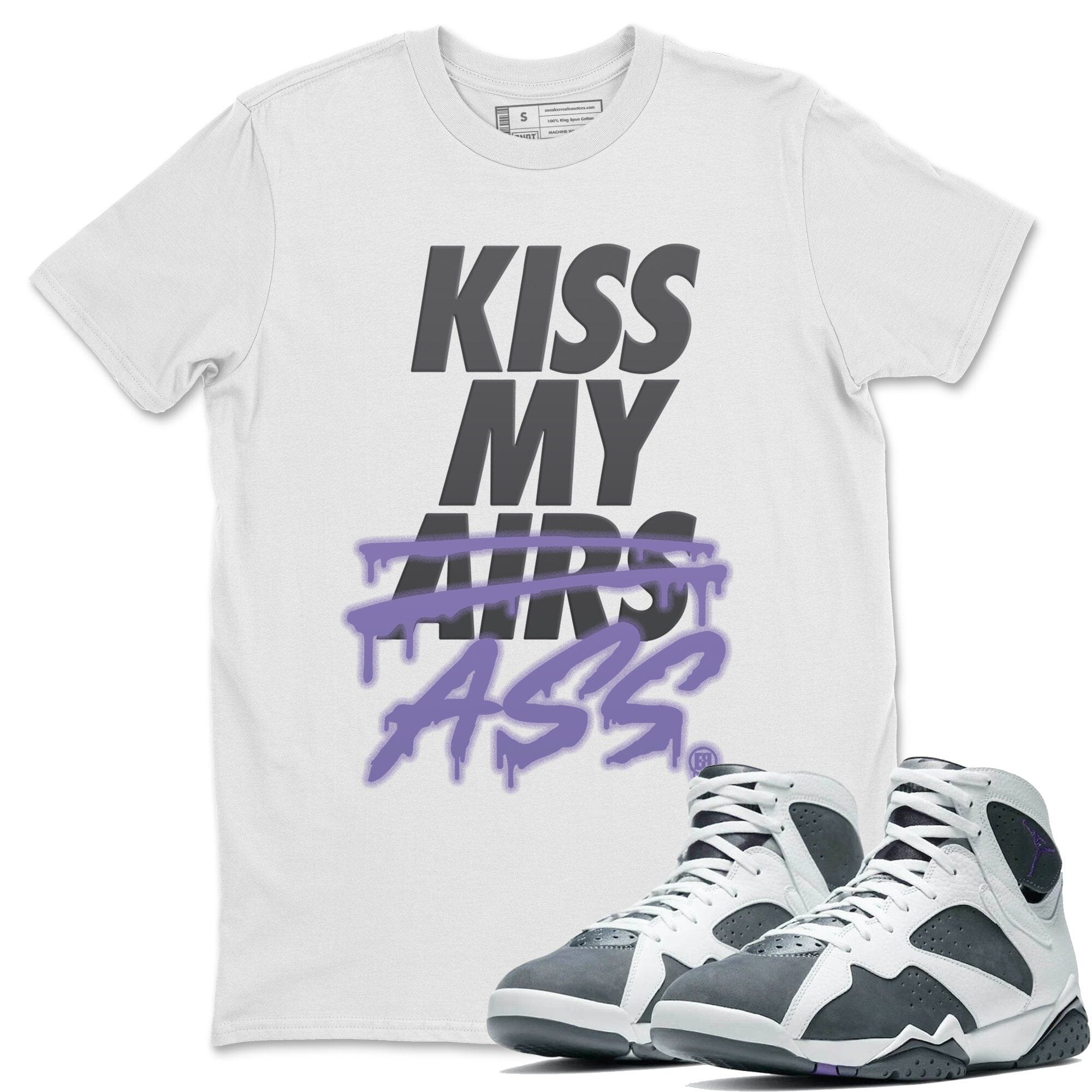 Jordan 7 Flint Shirt To Match Jordans Kiss My Ass Sneaker Tees Jordan 7 Flint Drip Gear Zone Sneaker Matching Clothing Unisex Shirts