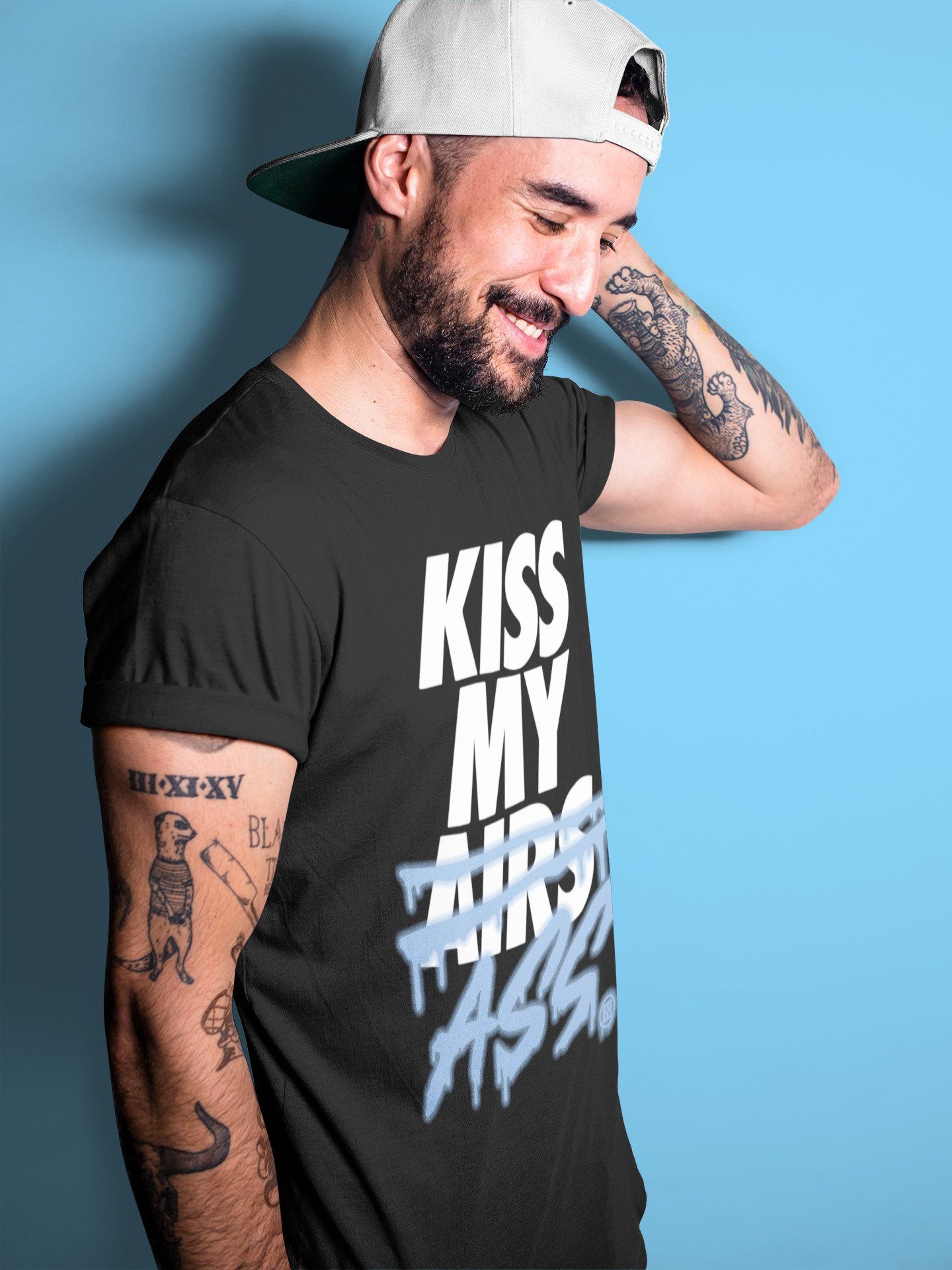 Jordan 1 University Blue Shirt To Match Jordans Kiss My Ass Sneaker Tees Jordan 1 University Blue Drip Gear Zone Sneaker Matching Clothing Unisex Shirts