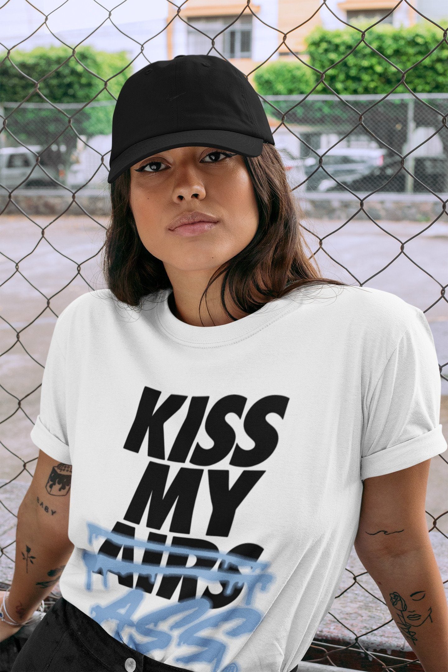 Jordan 1 University Blue Shirt To Match Jordans Kiss My Ass Sneaker Tees Jordan 1 University Blue Drip Gear Zone Sneaker Matching Clothing Unisex Shirts