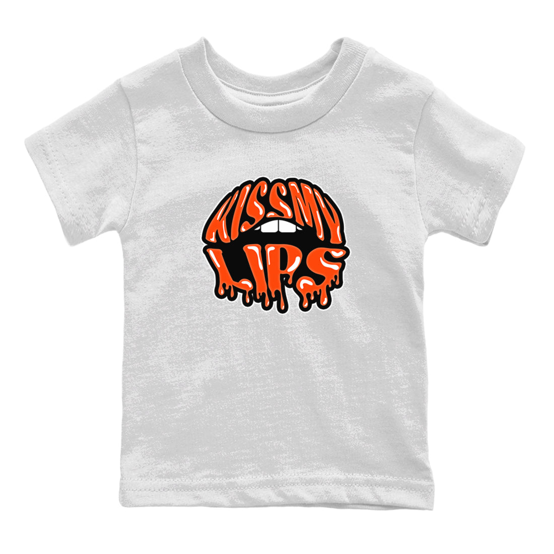 Air Jordan 12 Brilliant Orange Sneaker Match Tees Kiss My Lips Sneaker Tees AJ12 Brilliant Orange Sneaker Release Tees Kids Shirts White 2