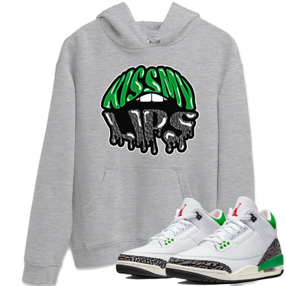 Air Jordan 3 Lucky Green Sneaker Match Tees Kiss My Lips Sneaker Tees AJ3 Lucky Green Sneaker Release Tees Unisex Shirts Heather Grey 1