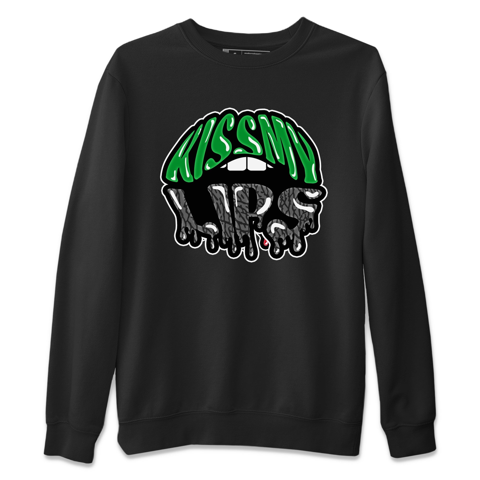 Air Jordan 3 Lucky Green Sneaker Match Tees Kiss My Lips Sneaker Tees AJ3 Lucky Green Sneaker Release Tees Unisex Shirts Black 2
