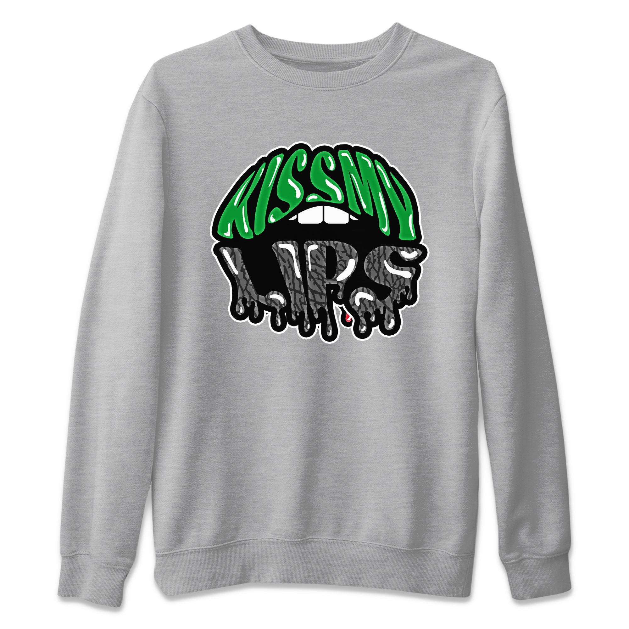 Air Jordan 3 Lucky Green Sneaker Match Tees Kiss My Lips Sneaker Tees AJ3 Lucky Green Sneaker Release Tees Unisex Shirts Heather Grey 2