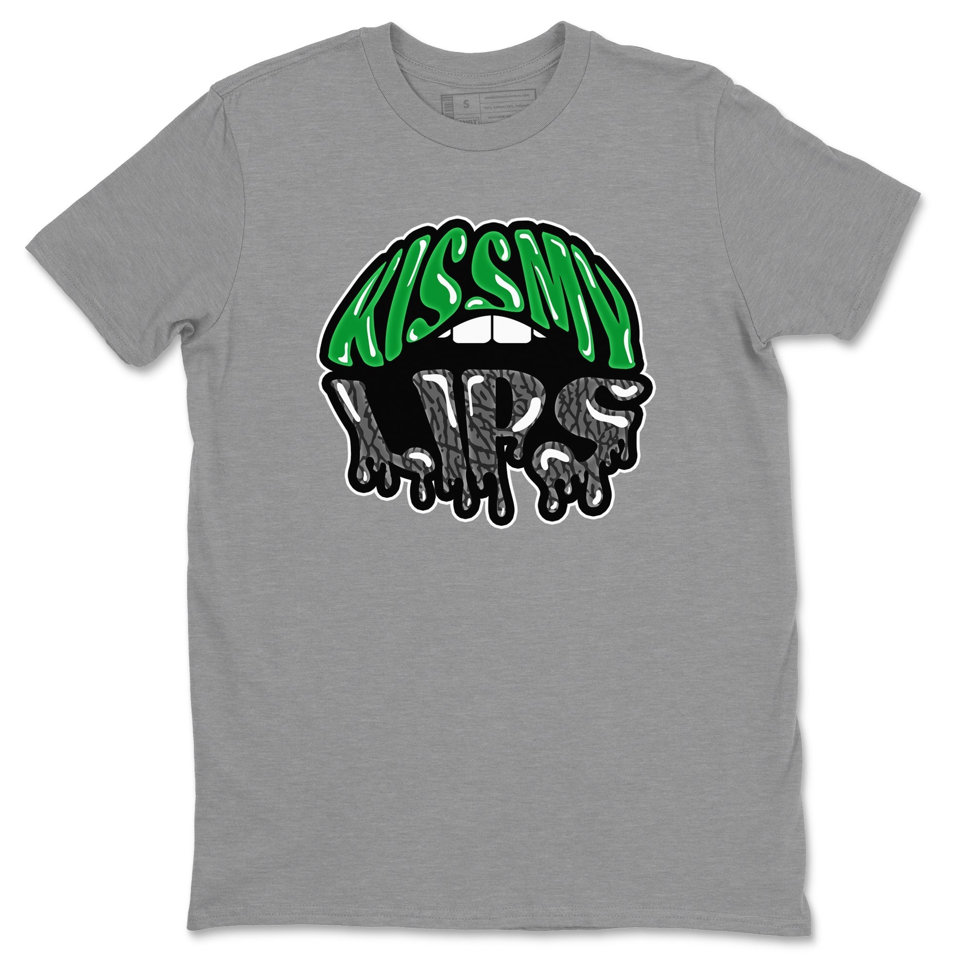 Air Jordan 3 Lucky Green Sneaker Match Tees Kiss My Lips Sneaker Tees AJ3 Lucky Green Sneaker Release Tees Unisex Shirts Heather Grey 2