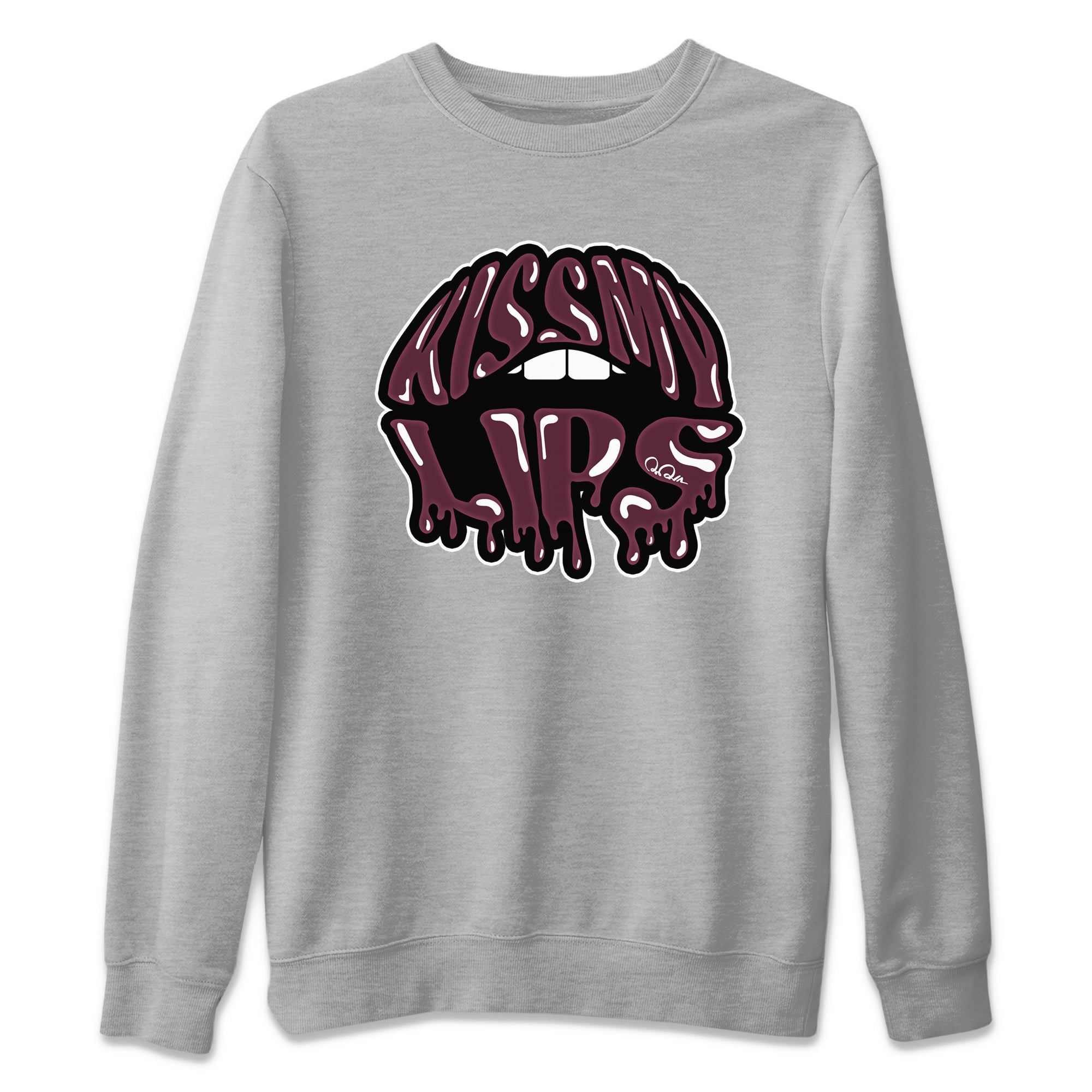 Air Jordan 5 Burgundy Sneaker Match Tees Kiss My Lips Sneaker Tees AJ5 Burgundy Sneaker Release Tees Unisex Shirts Heather Grey 2