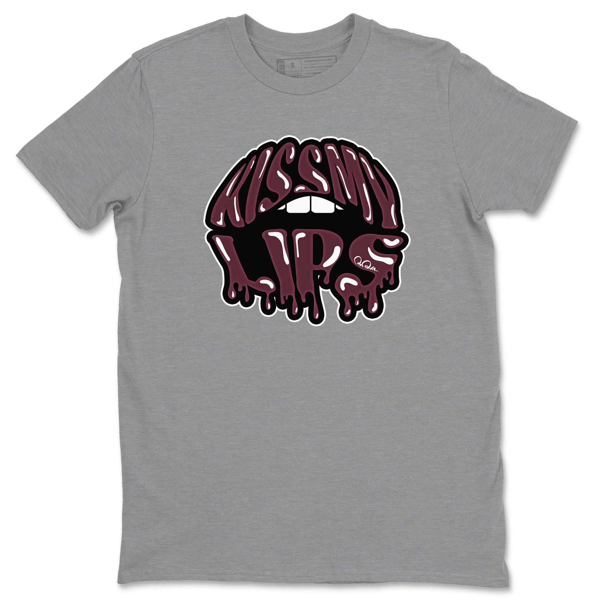 Air Jordan 5 Burgundy Sneaker Match Tees Kiss My Lips Sneaker Tees AJ5 Burgundy Sneaker Release Tees Unisex Shirts Heather Grey 2