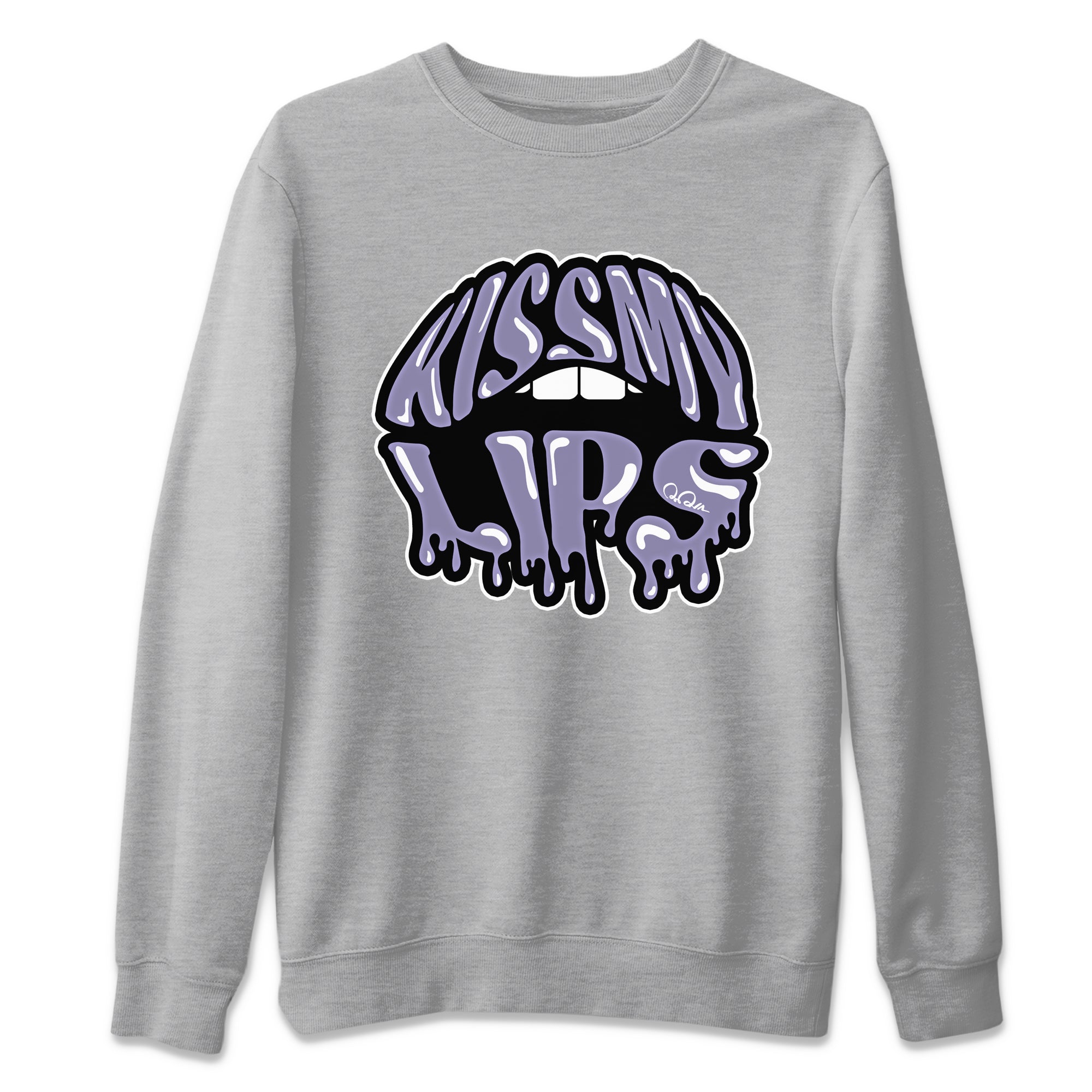 Air Jordan 5 Indigo Haze Sneaker Match Tees Kiss My Lips Sneaker Tees AJ5 Indigo Haze Sneaker Release Tees Unisex Shirts Heather Grey 2