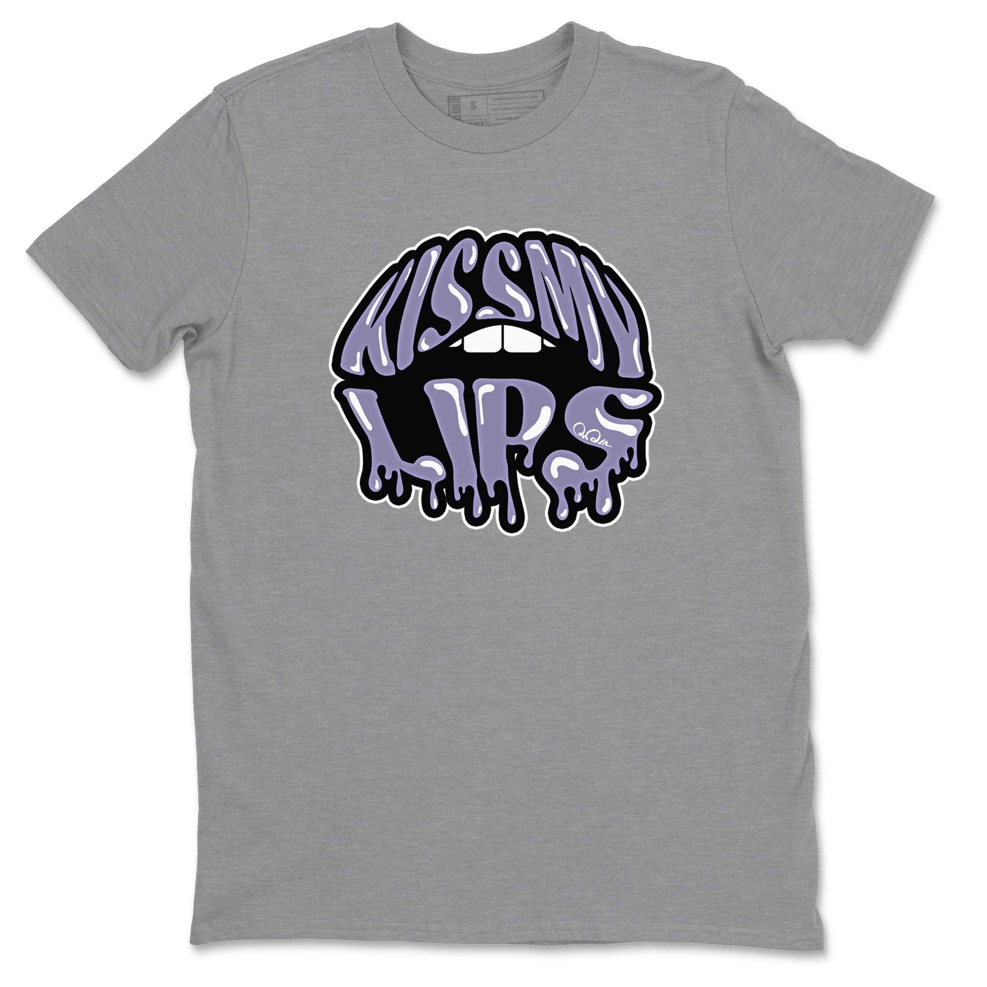 Air Jordan 5 Indigo Haze Sneaker Match Tees Kiss My Lips Sneaker Tees AJ5 Indigo Haze Sneaker Release Tees Unisex Shirts Heather Grey 2