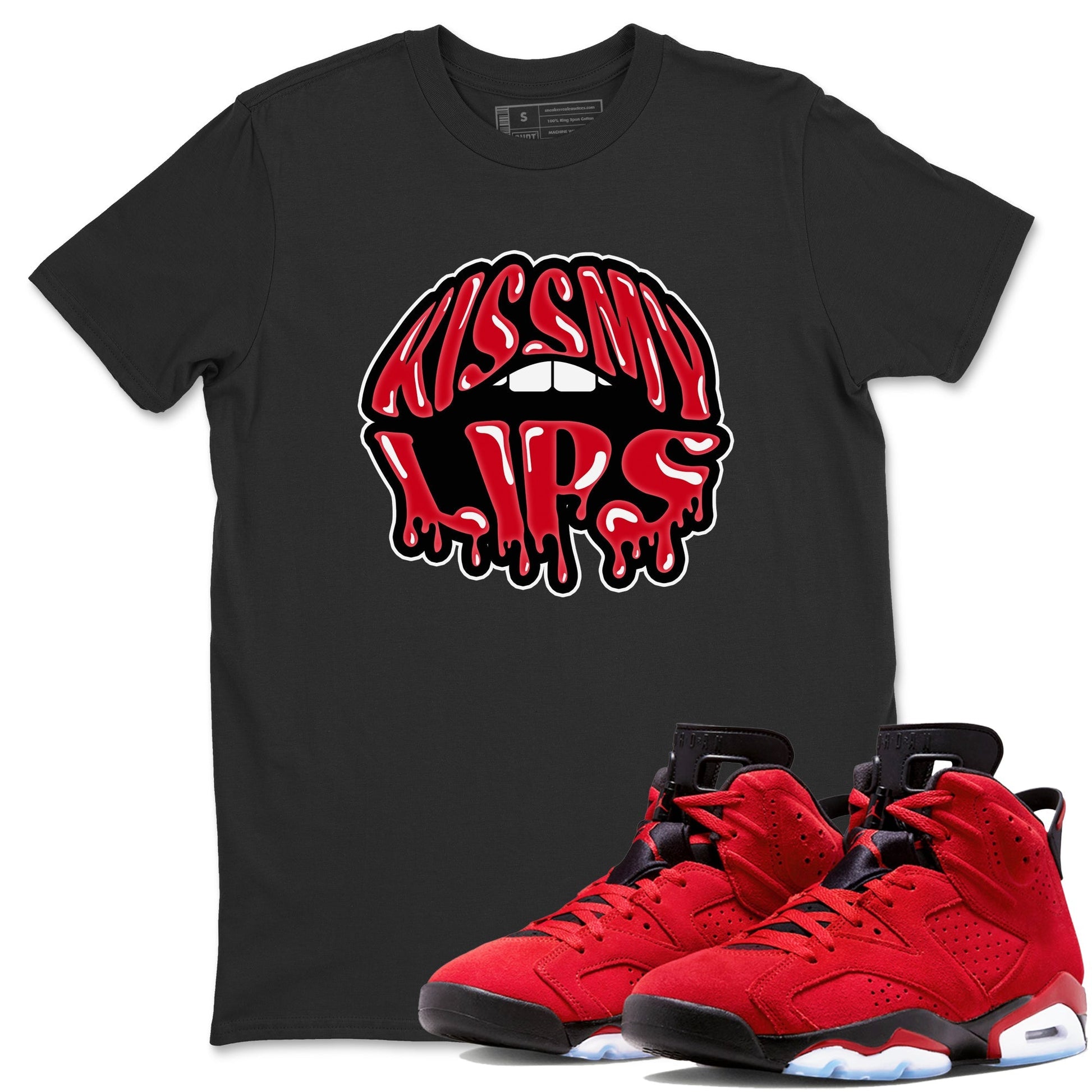Air Jordan 6 Toro Bravo Sneaker Match Tees Kiss My Lips Sneaker Tees AJ6 Toro Bravo Sneaker Release Tees Unisex Shirts Black 1