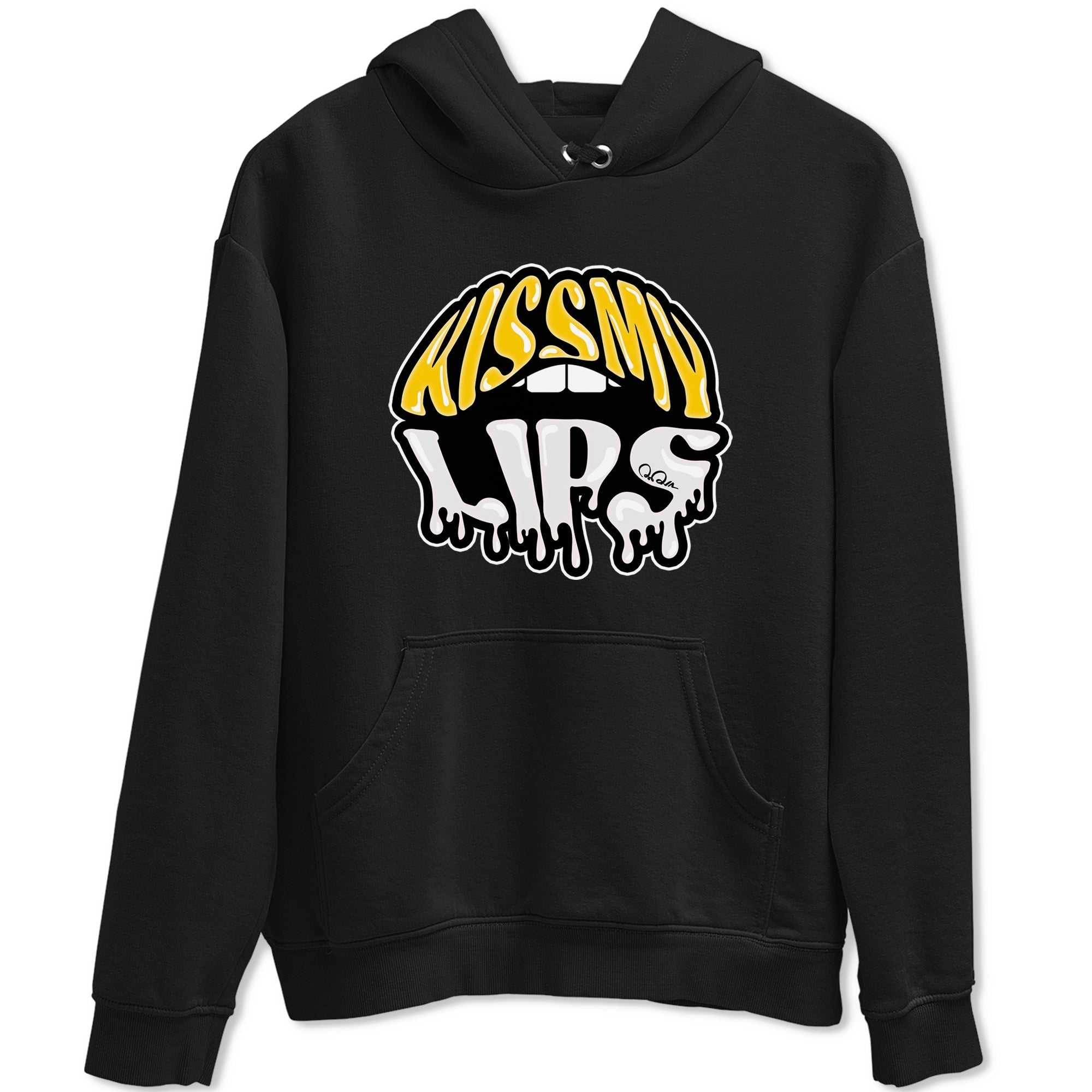 Air Jordan 6 Yellow Ochre shirt to match jordans Kiss My Lips sneaker tees streetwear brand AJ6 Yellow Ochre Drip Gear Zone Brand Unisex Black 2 T-Shirt