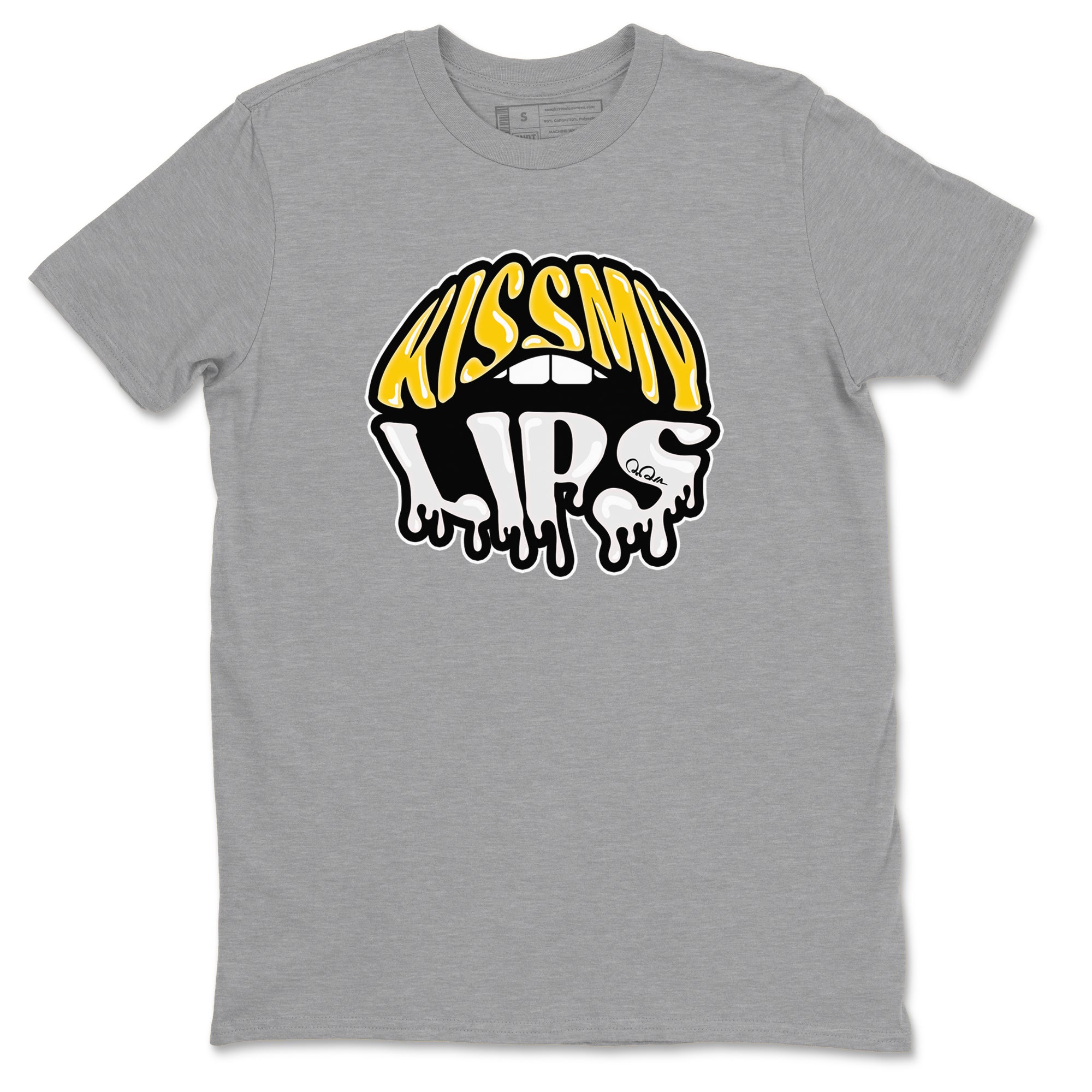 Air Jordan 6 Yellow Ochre shirt to match jordans Kiss My Lips sneaker tees streetwear brand AJ6 Yellow Ochre Drip Gear Zone Brand Unisex Heather Grey 2 T-Shirt