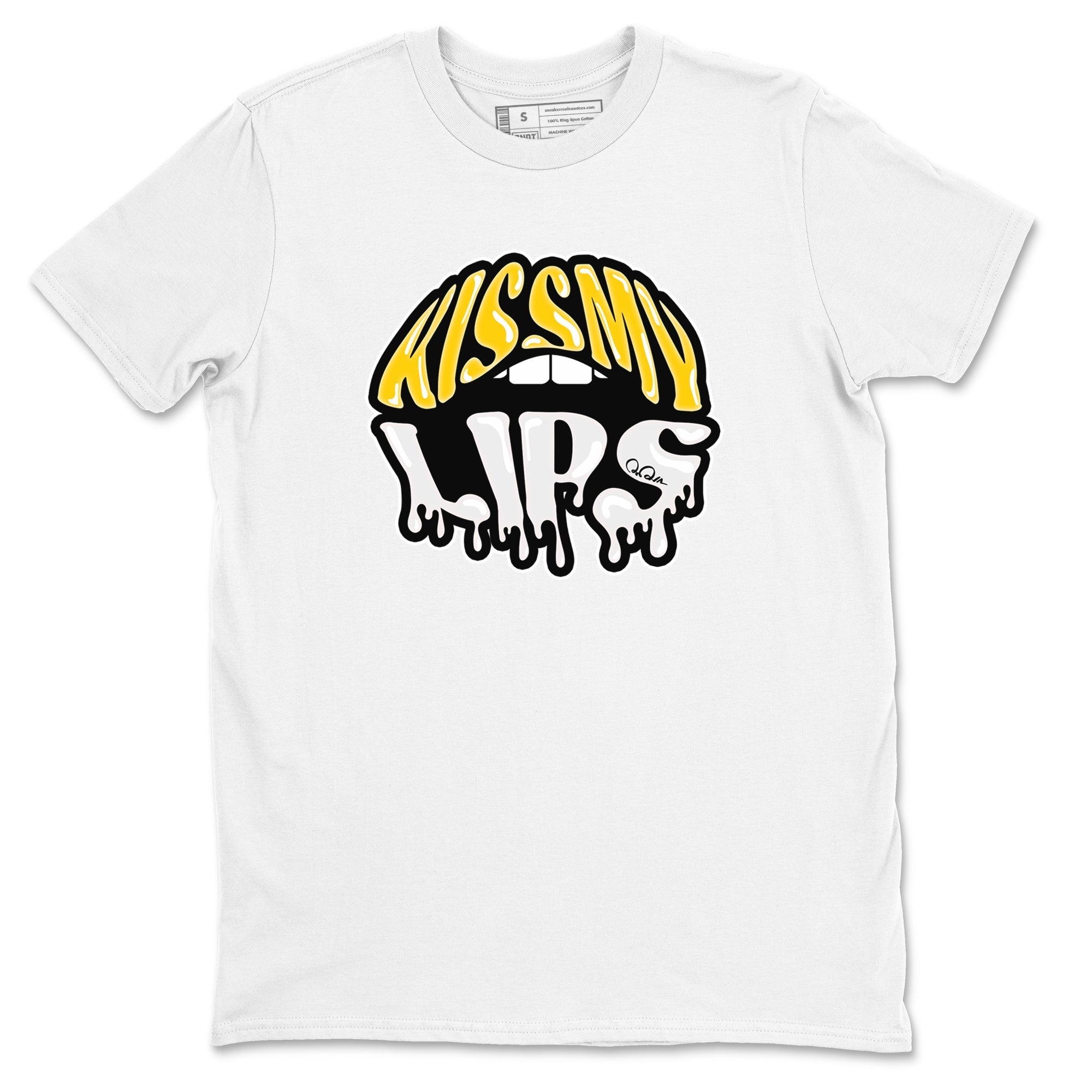 Air Jordan 6 Yellow Ochre shirt to match jordans Kiss My Lips sneaker tees streetwear brand AJ6 Yellow Ochre Drip Gear Zone Brand Unisex White 2 T-Shirt