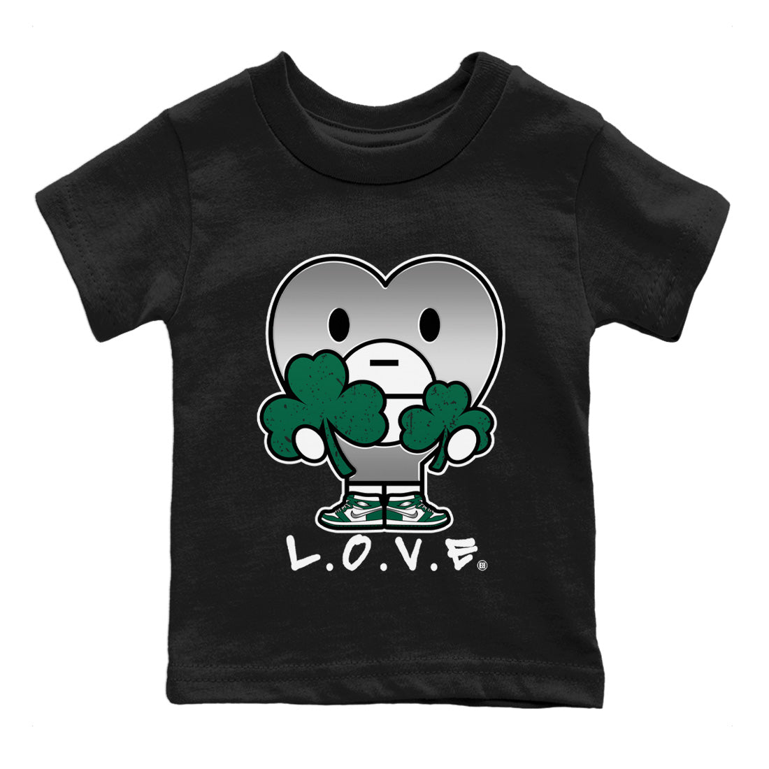 Jordan 1 Gorge Green Sneaker Matching T-Shirt L.O.V.E Sneaker Tees Jordan 1 Gorge Green Sneaker Release Tees Kids Shirts