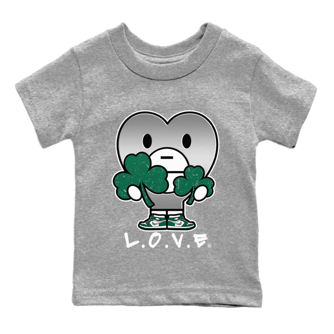 Jordan 1 Gorge Green Sneaker Matching T-Shirt L.O.V.E Sneaker Tees Jordan 1 Gorge Green Sneaker Release Tees Kids Shirts