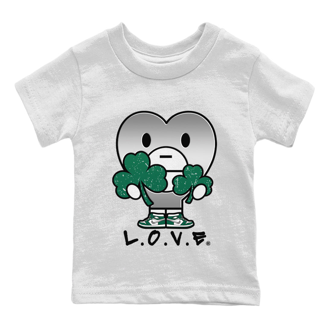 Jordan 1 Gorge Green Sneaker Matching T-Shirt L.O.V.E Sneaker Tees Jordan 1 Gorge Green Sneaker Release Tees Kids Shirts