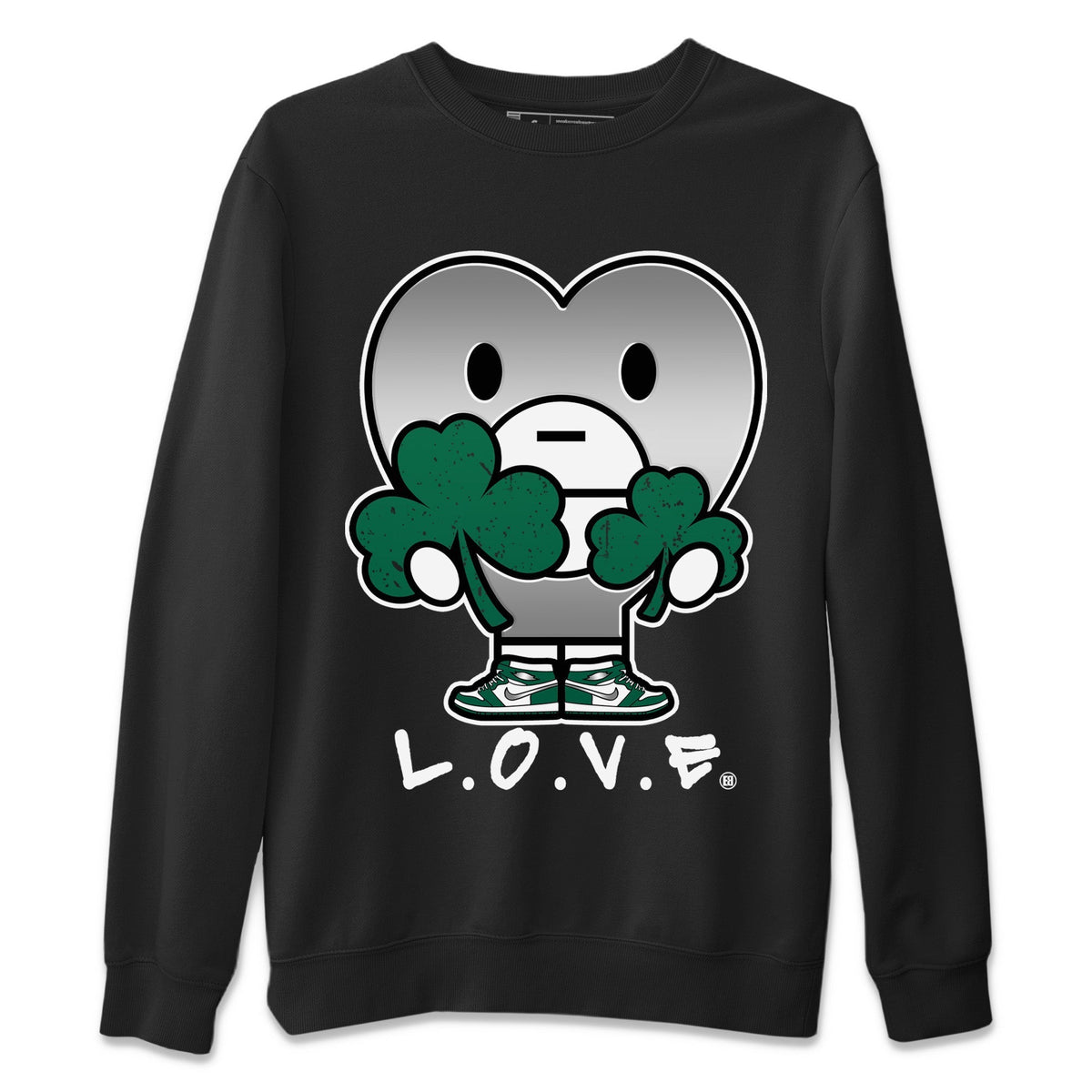 Jordan 1 Gorge Green Sneaker Matching T-Shirt L.O.V.E Sneaker Tees Jordan 1 Gorge Green Sneaker Release Tees Crew Neck Tees