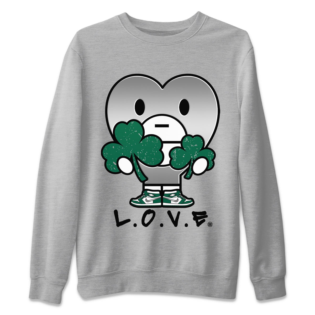 Jordan 1 Gorge Green Sneaker Matching T-Shirt L.O.V.E Sneaker Tees Jordan 1 Gorge Green Sneaker Release Tees Crew Neck Tees